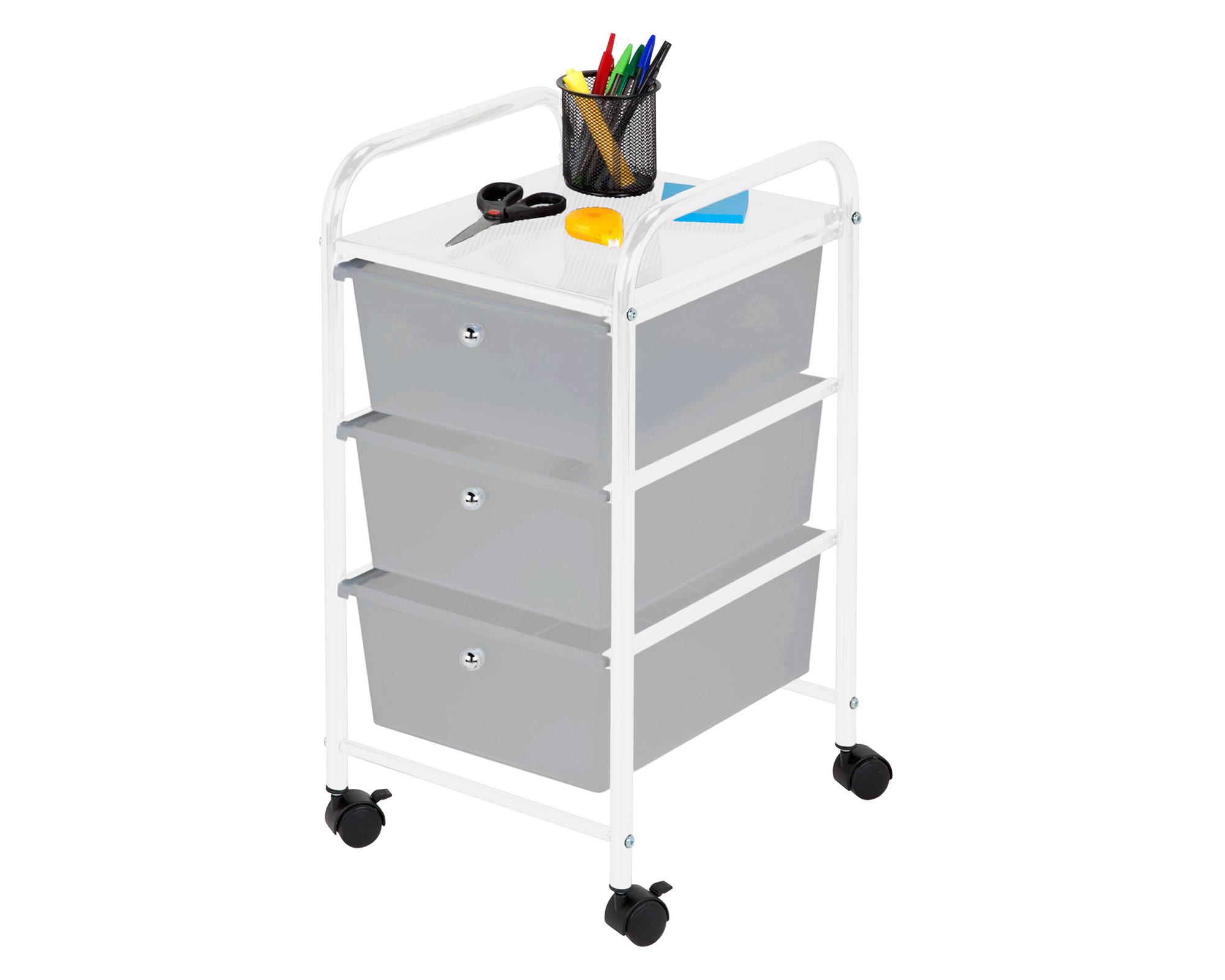 Carro organizador 3 cajones gris plástico 65x31x38 cm-1