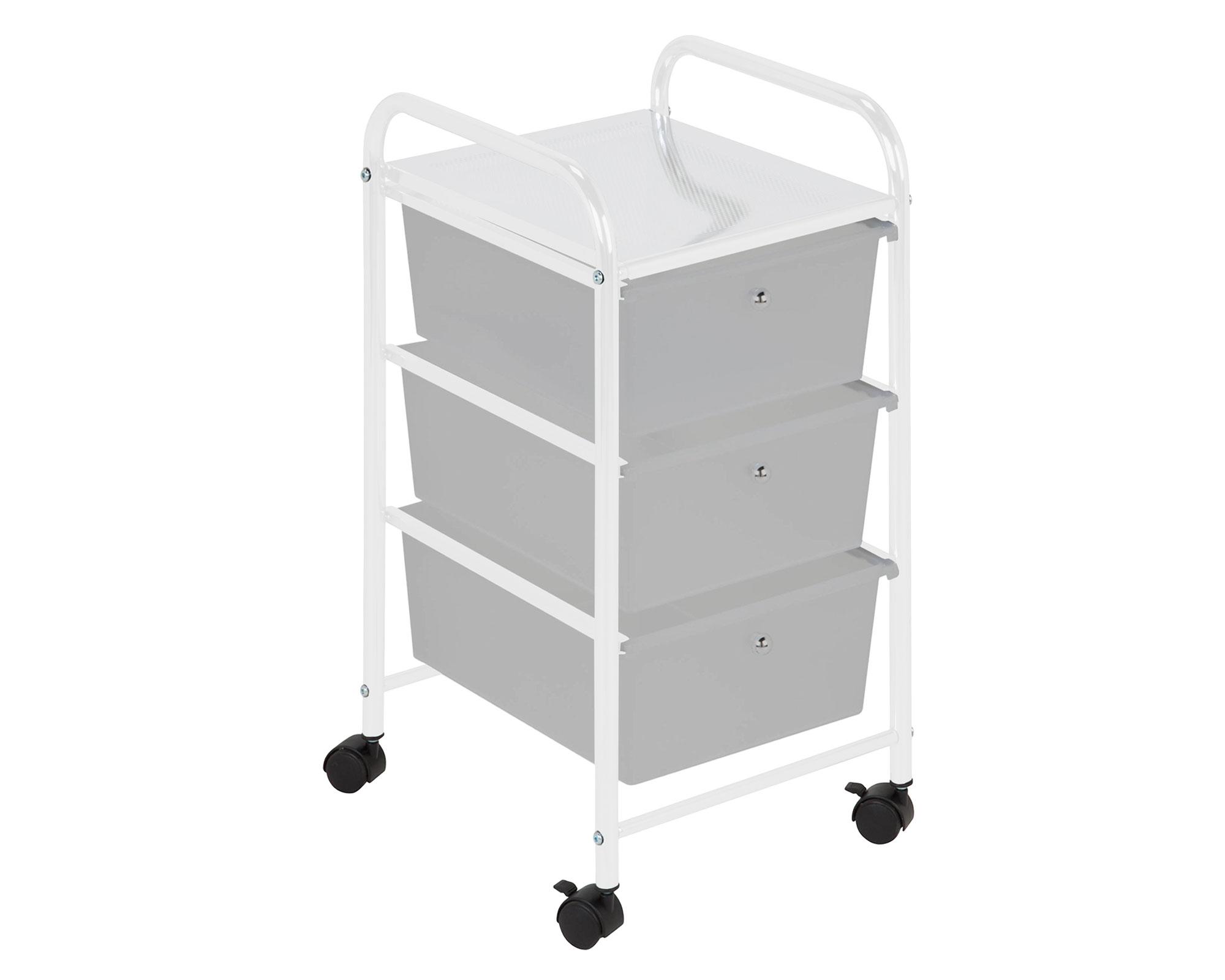 Carro organizador 3 cajones gris plástico 65x31x38 cm-0