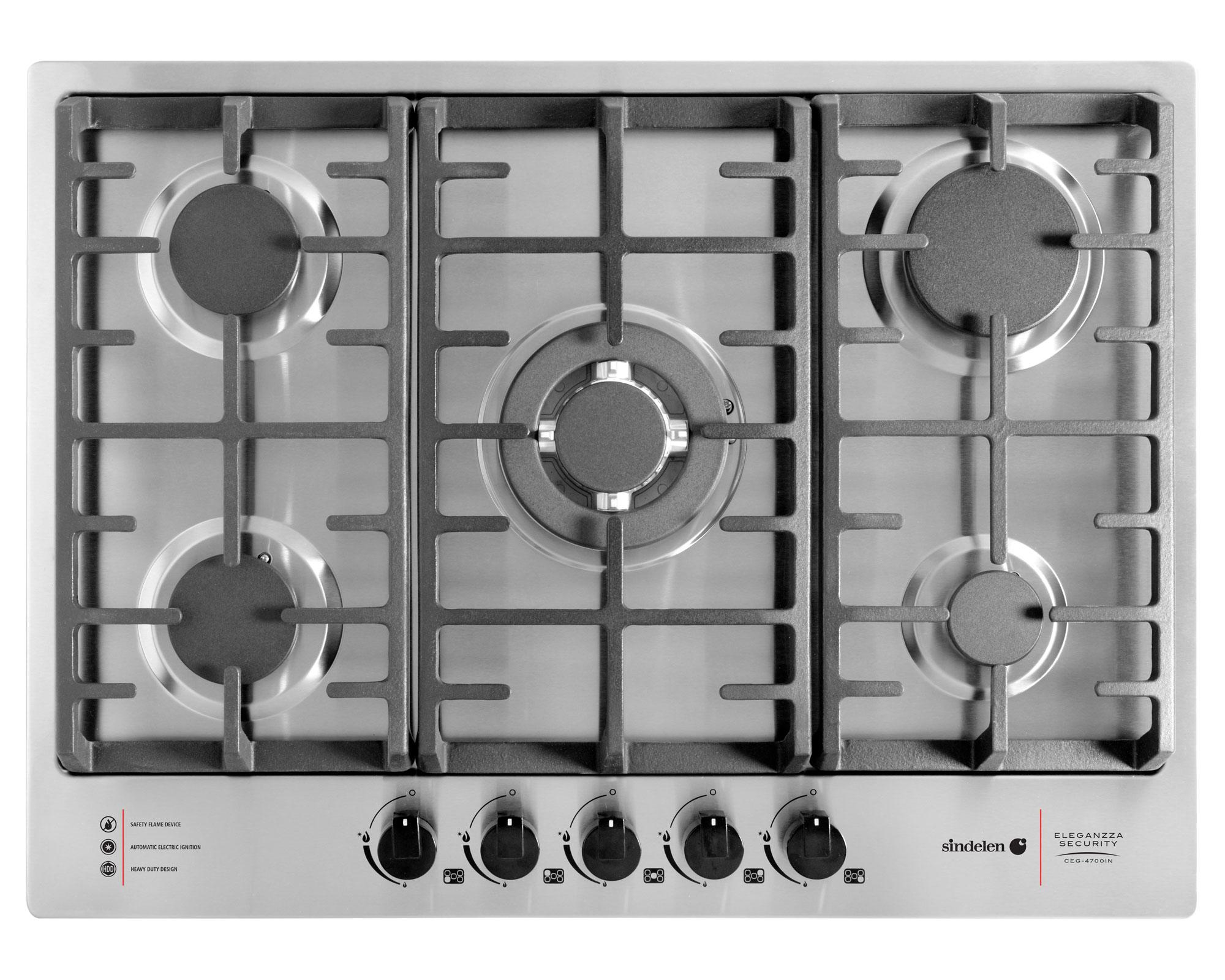 Encimera a gas 5 quemadores CEG-4700IN Sindelen.-0