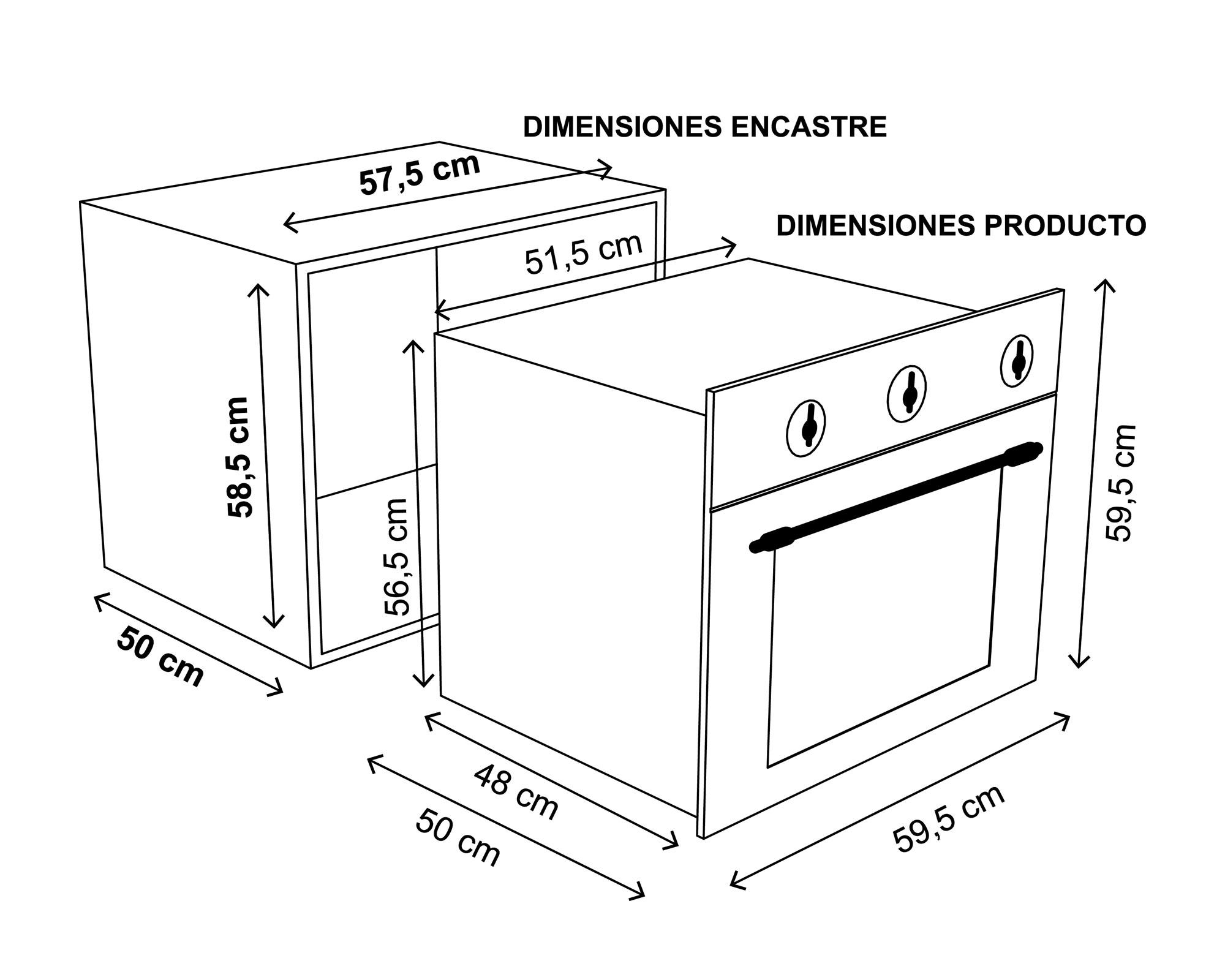 Horno eléctrico empotrado HE-7220RNG negro/cobre 54 lt-4