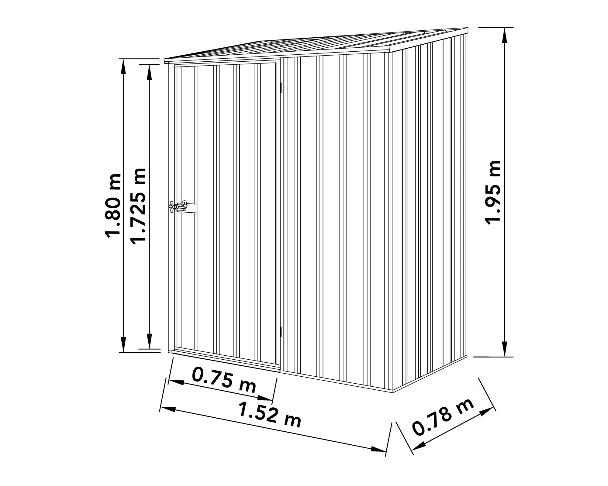 Bodega jardín 195x152x78 cm Space saver gris Absco.-4