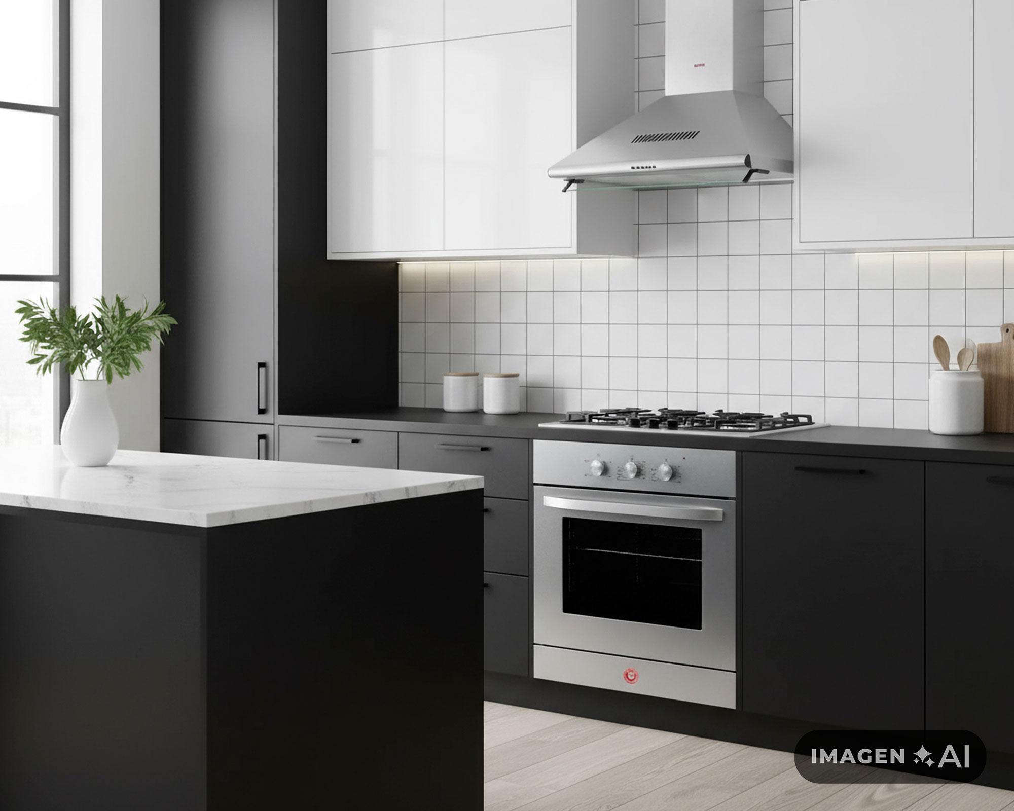 Kit empotrable campana 60 cm + encimera gas licuado 4 quemadores + horno 68 lt-4