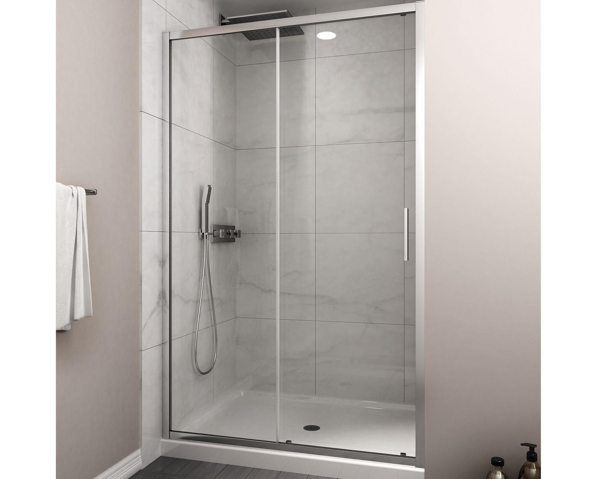 Mampara Premium corredera frontal perfil cromado 190x170x3.5 cm-0