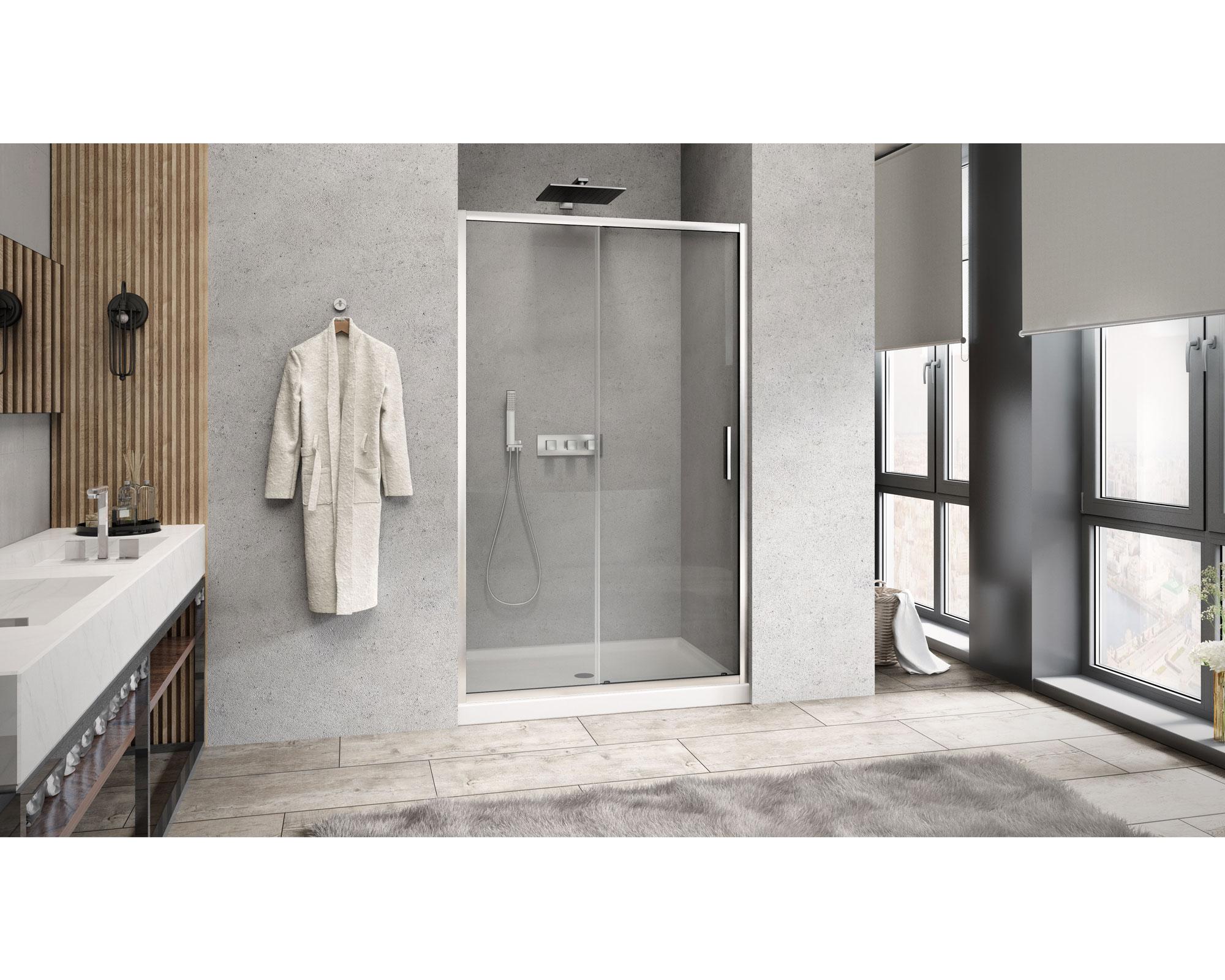 Mampara Premium corredera frontal perfil cromado 190x170x3.5 cm-1