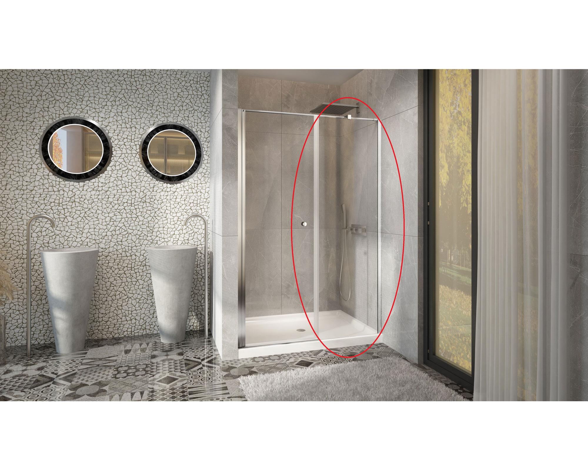 Mampara fija 90x190 cm Easy Clean cromo Duschy.-1