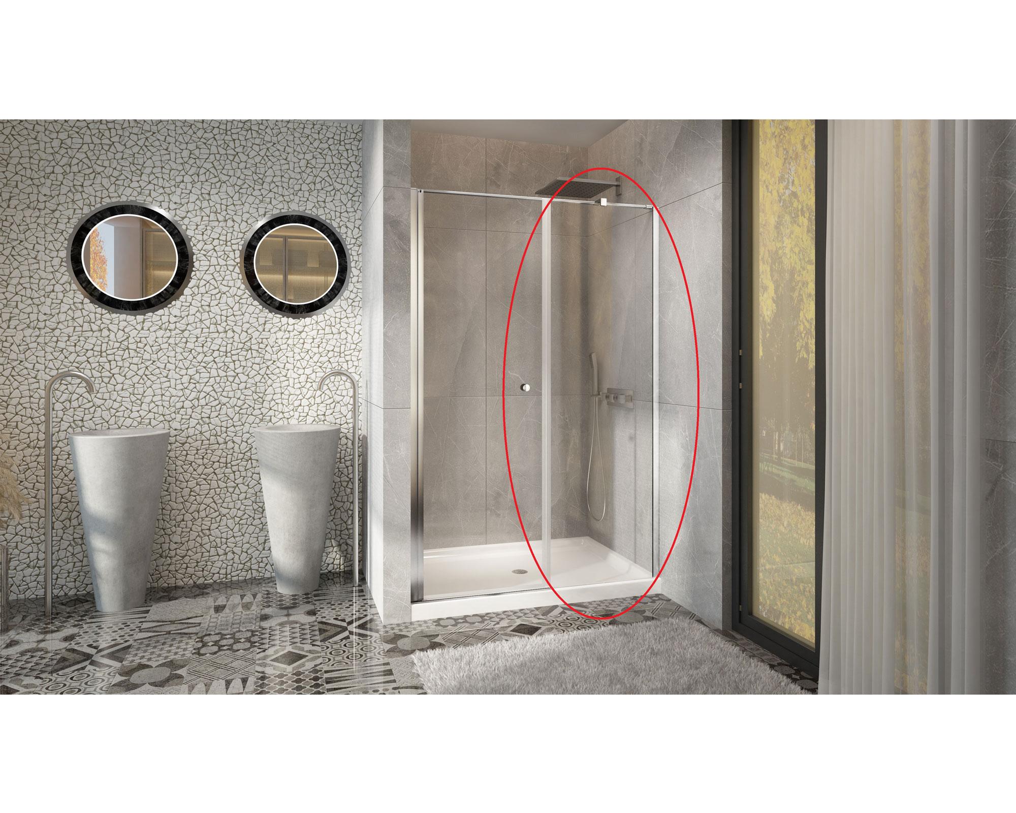 Mampara fija 50x190 cm Easy Clean cromo Duschy.-1
