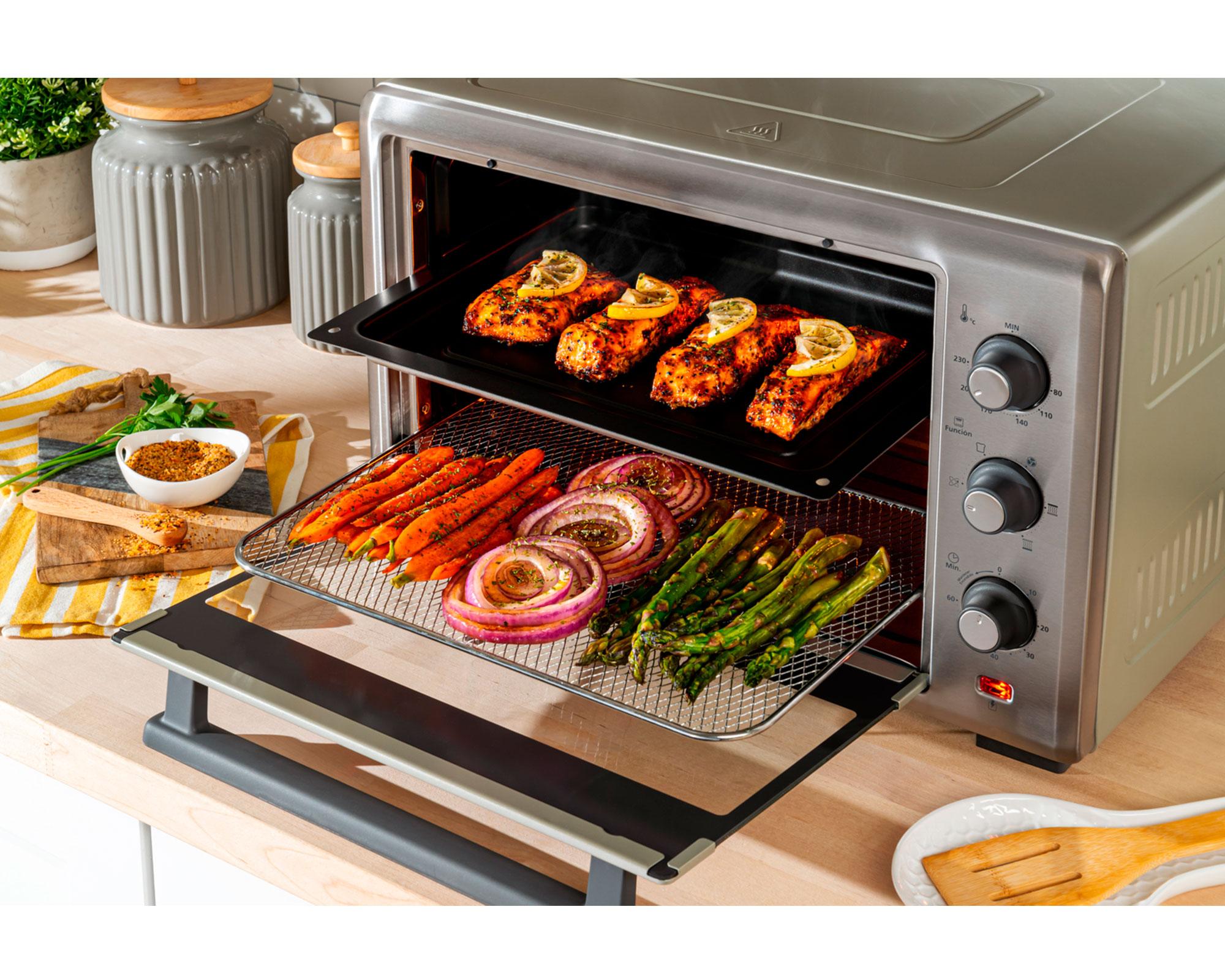 Horno eléctrico 35 litros con Air Fryer TSSTTVLS35 inox Oster.-3