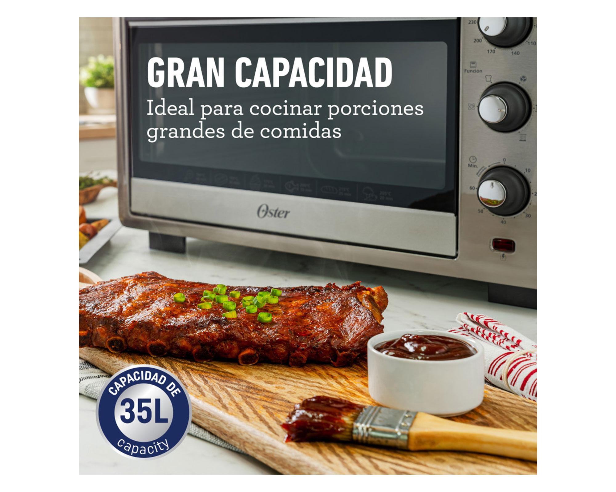 Horno eléctrico 35 litros con Air Fryer TSSTTVLS35 inox Oster.-7