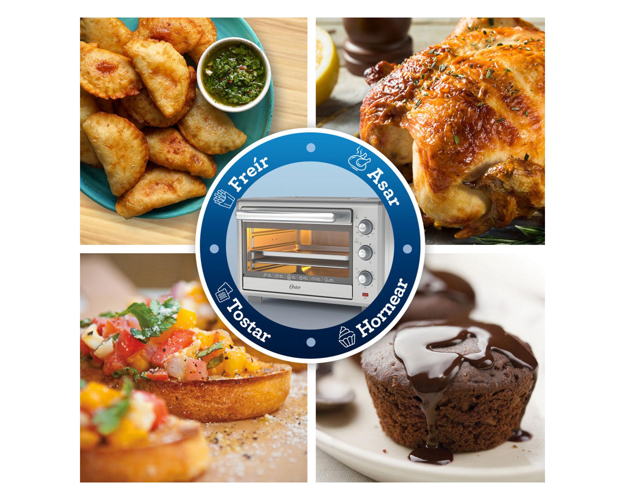 Horno eléctrico 35 litros con Air Fryer TSSTTVLS35 inox Oster.-5
