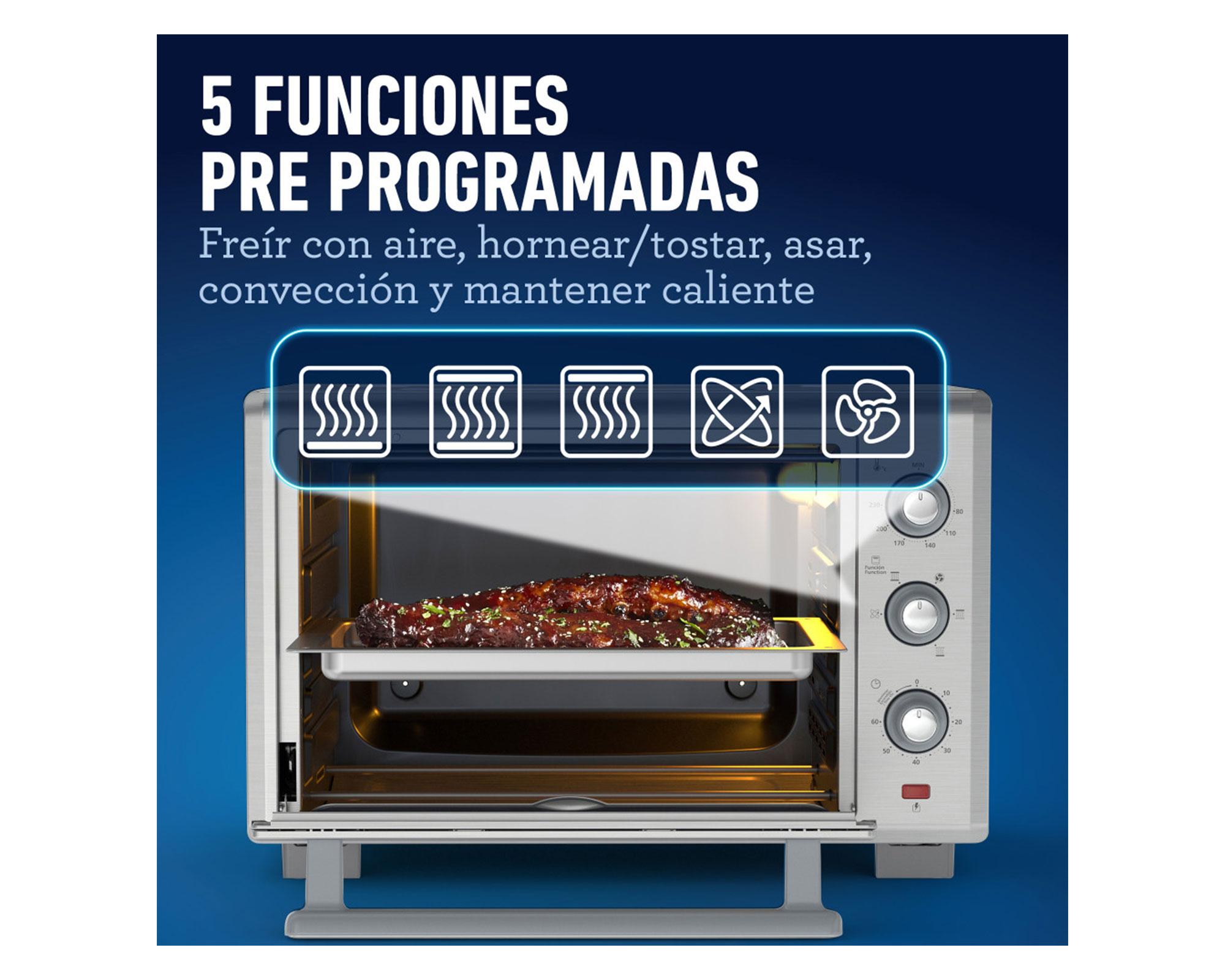 Horno eléctrico 35 litros con Air Fryer TSSTTVLS35 inox Oster.-6