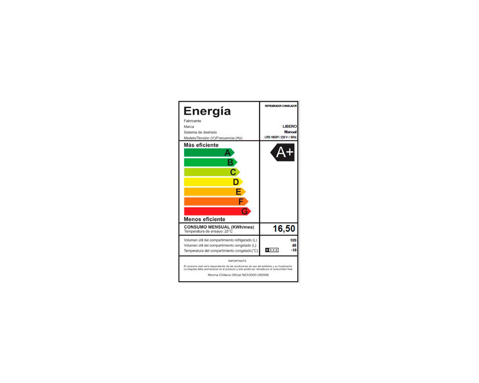 Refrigerador frío directo 157 litros LRB-180DFI inox Libero.-8