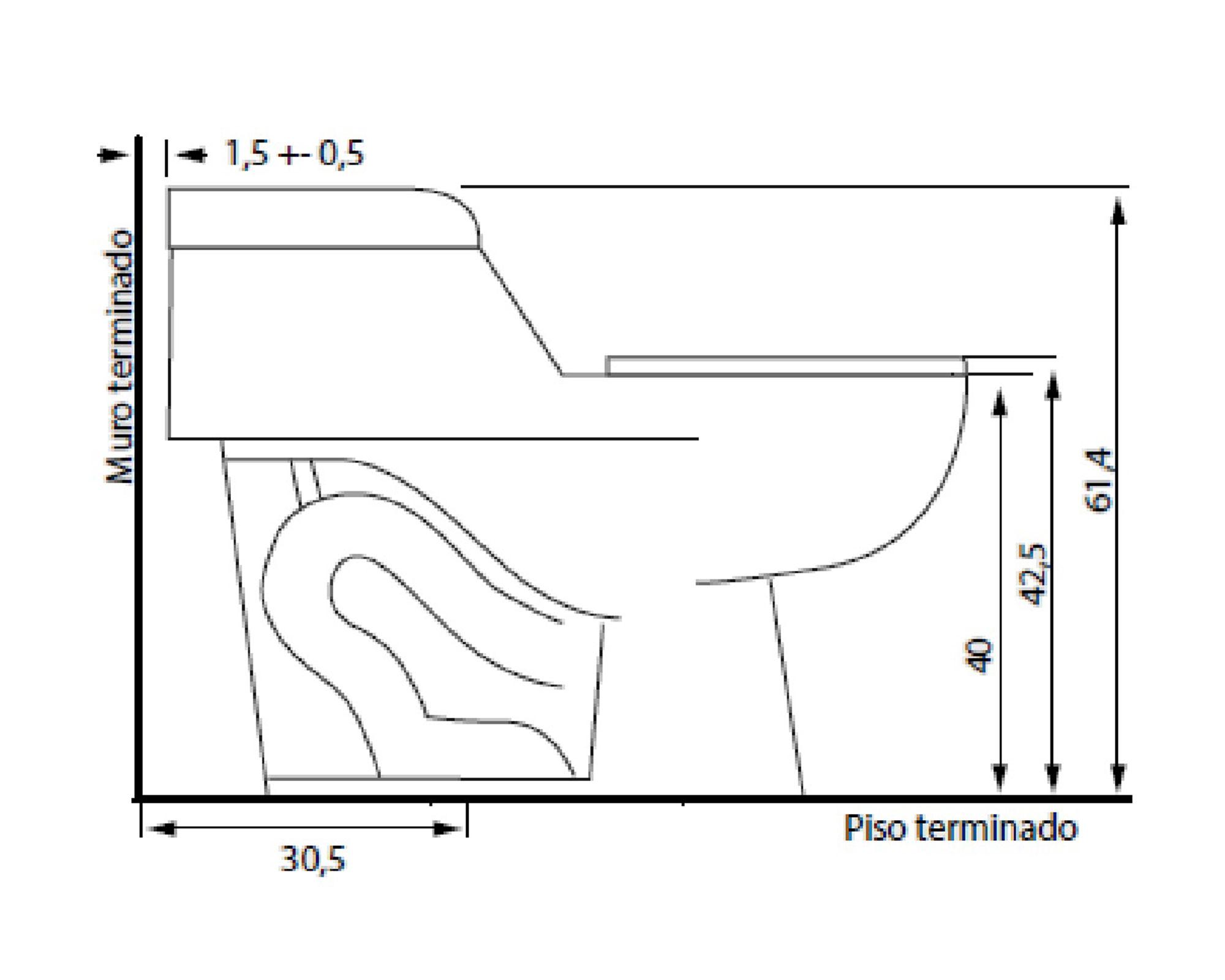 WC One Piece a piso 30.5 cm Ciro blanco-2