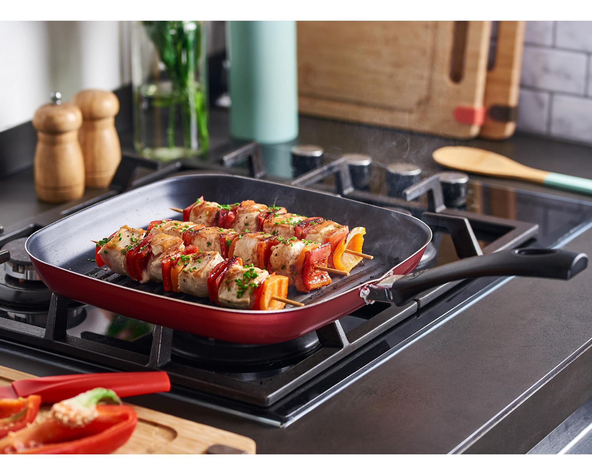 Plancha 28 cm Antiadherente Just Cook rojo-2