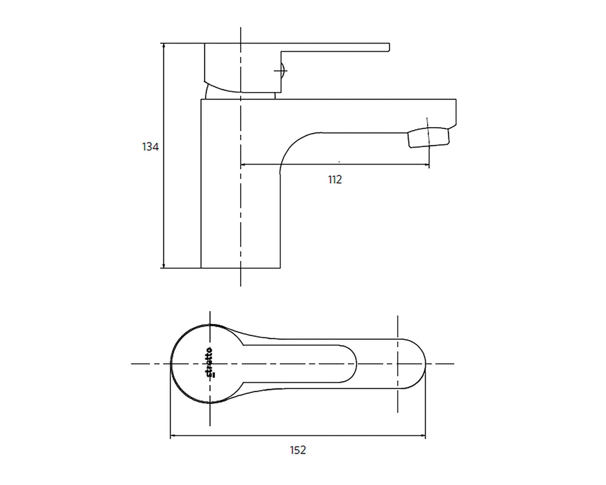 Monomando lavatorio Arona cobre Stretto.-4