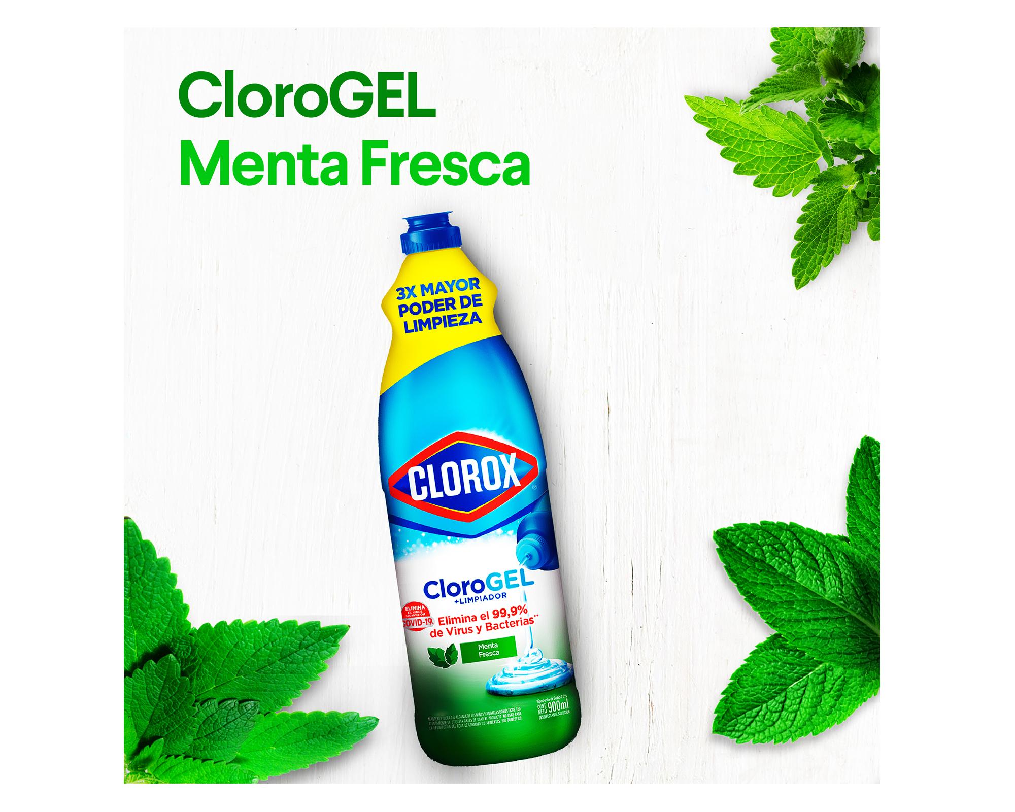 Cloro gel 900 ml menta fresca Clorox.-2