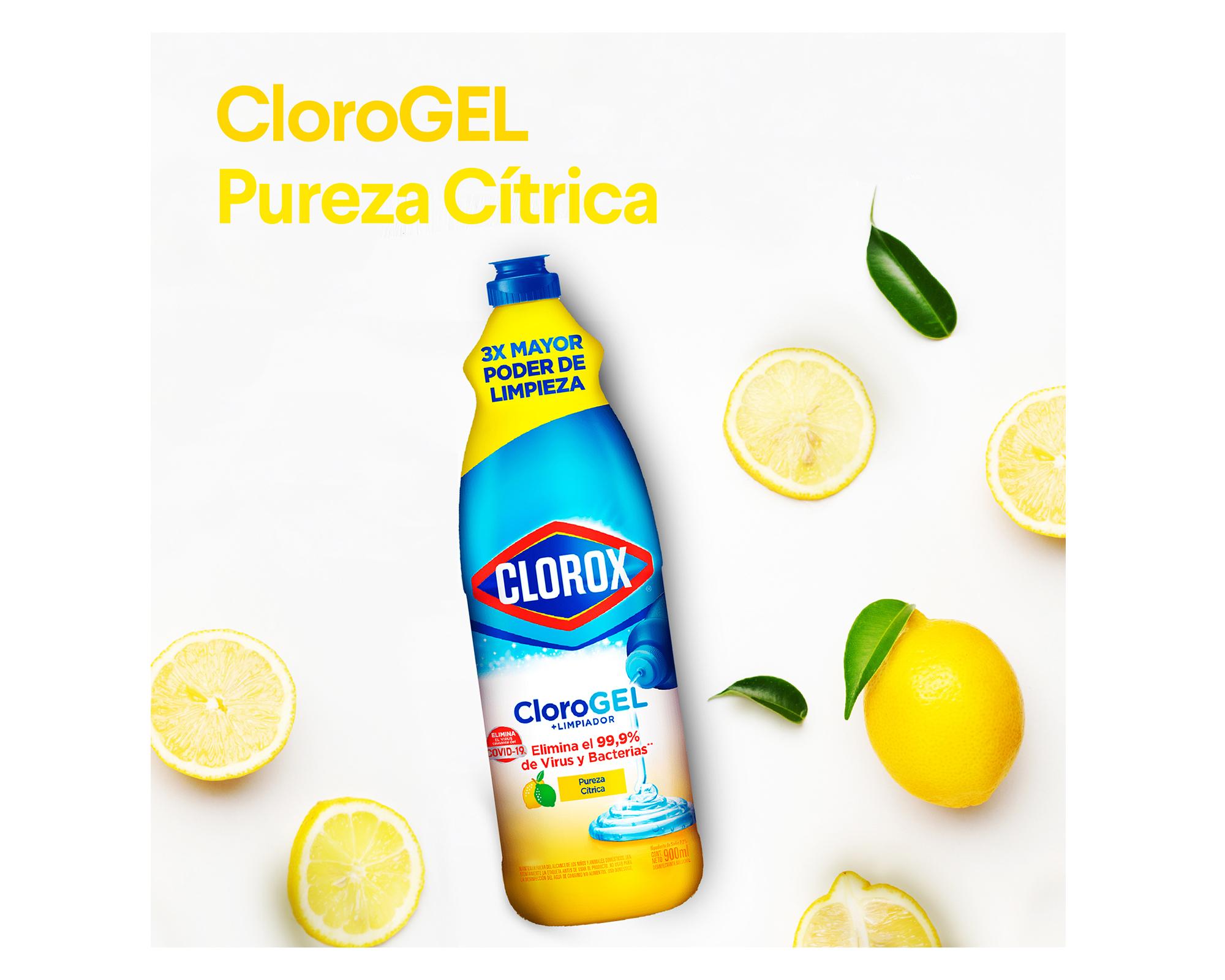 Cloro gel 900 ml pureza cítrica Clorox.-2