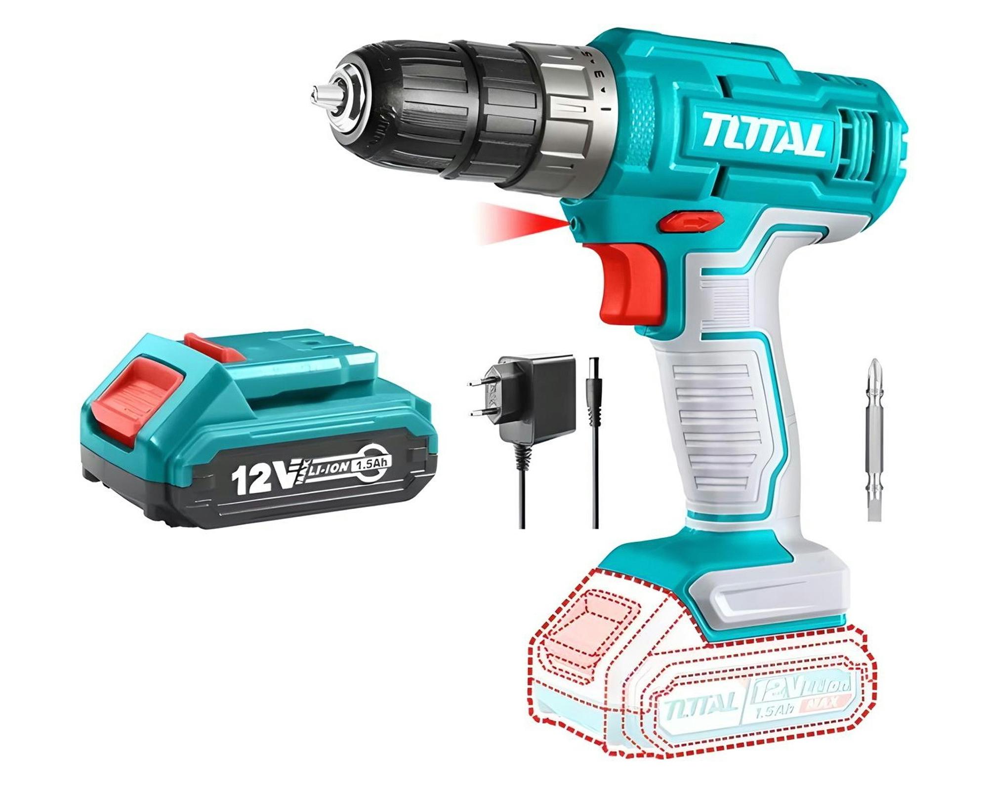 Taladro inalámbrico 10 mm 12V TDLI1222 Total.-0