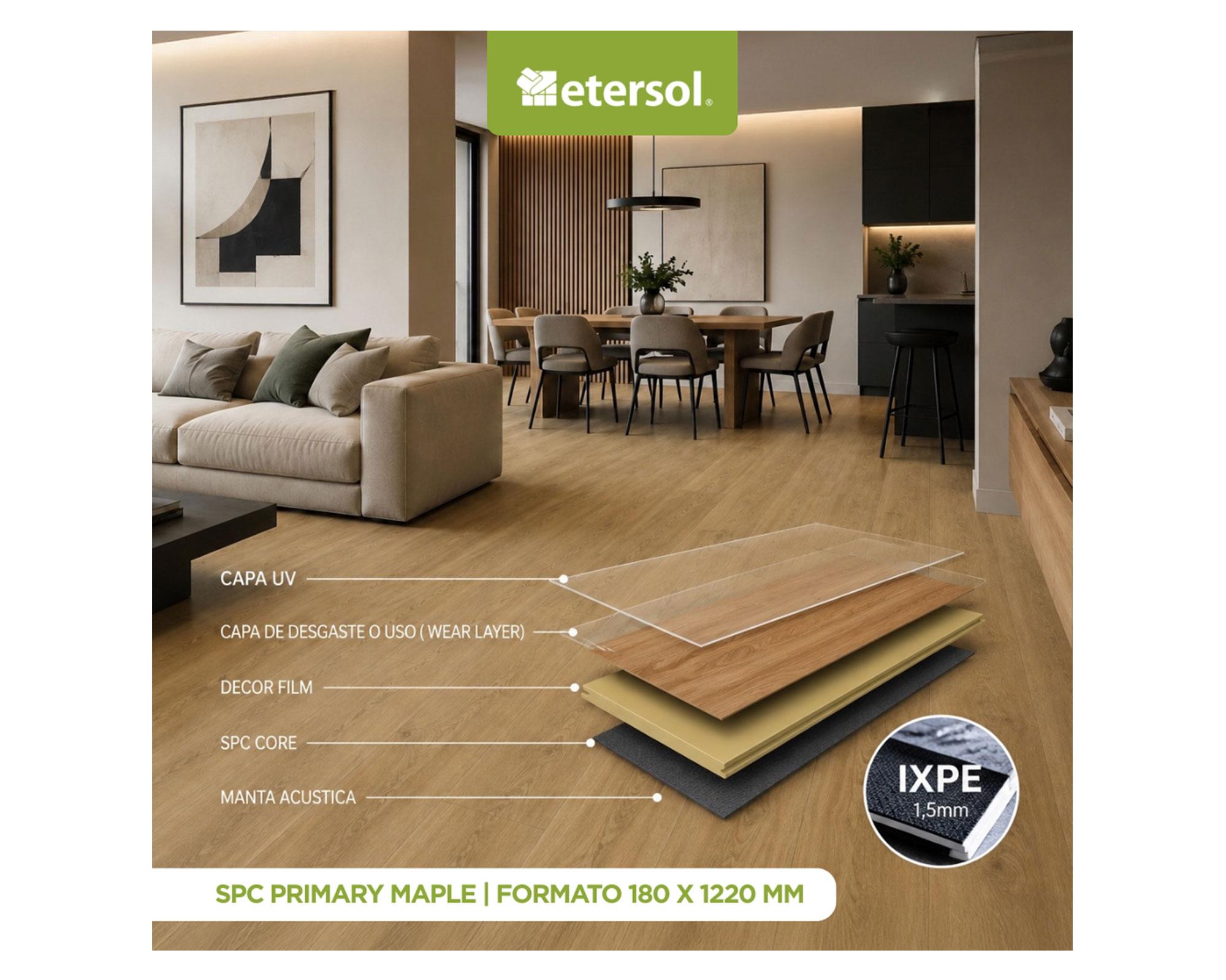 Piso vinílico SPC Primary maple cedro 5 mm 2.623 m2-4