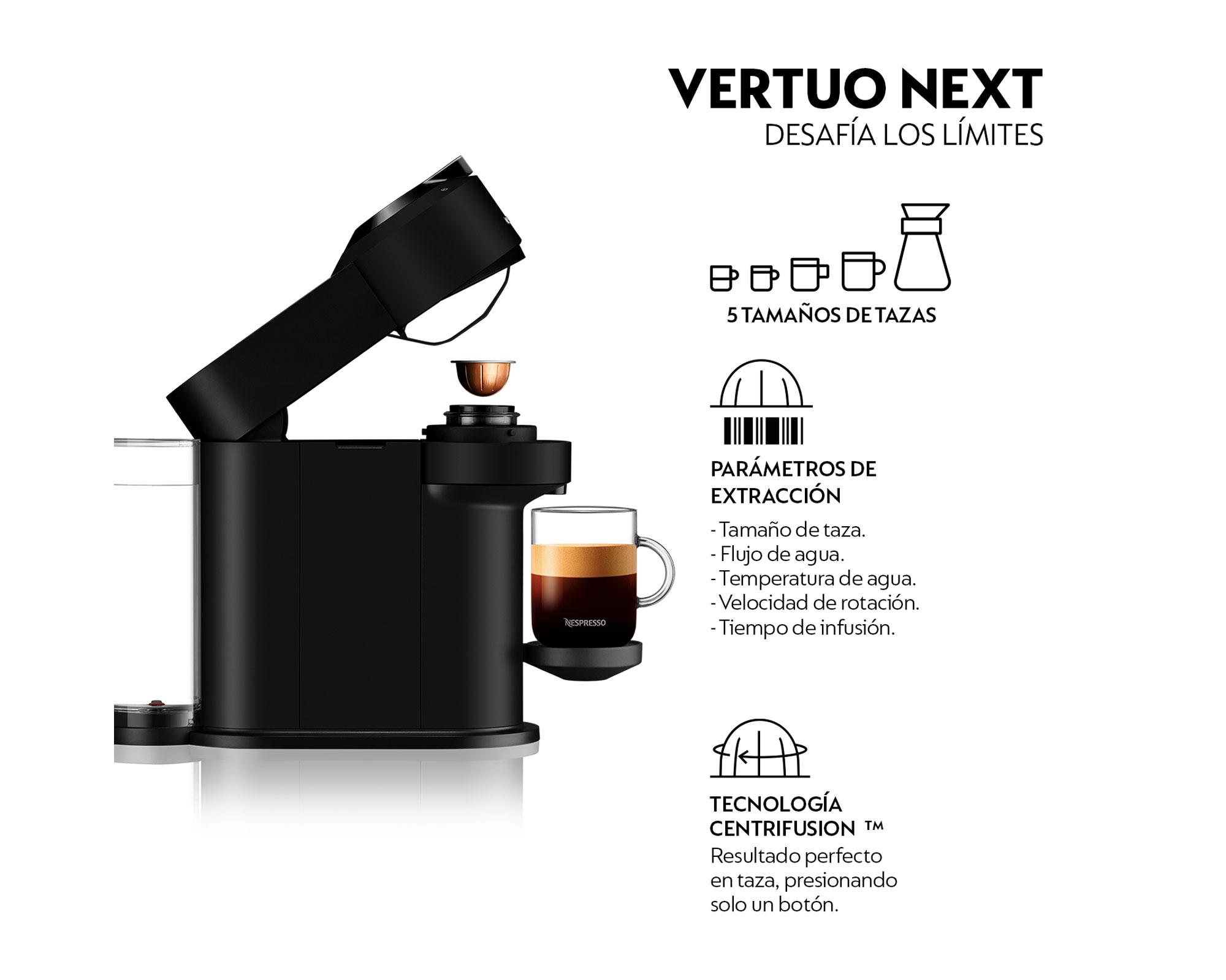 Cafetera 1.1 litros Vertuo Next negro mate Nespresso.-2