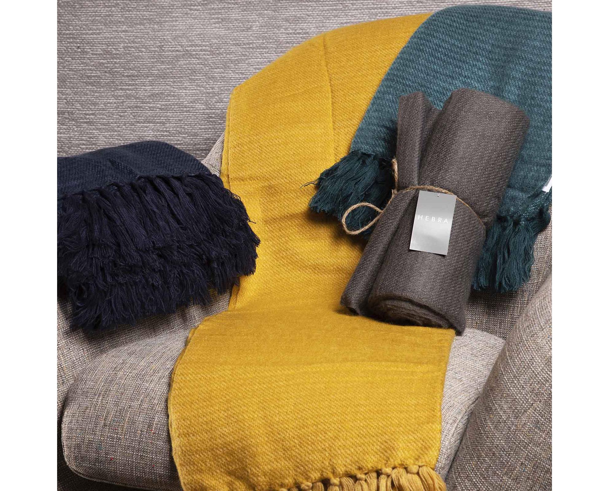 Manta 150x160 cm Bali gris Hebra.-2