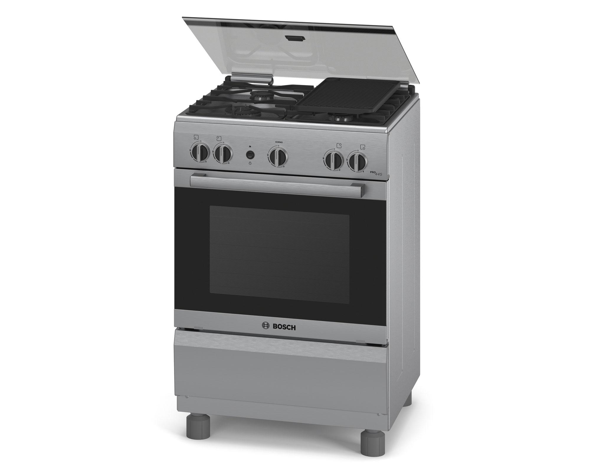Cocina a gas 4 quemadores HSG14I31SE inox Bosch-0