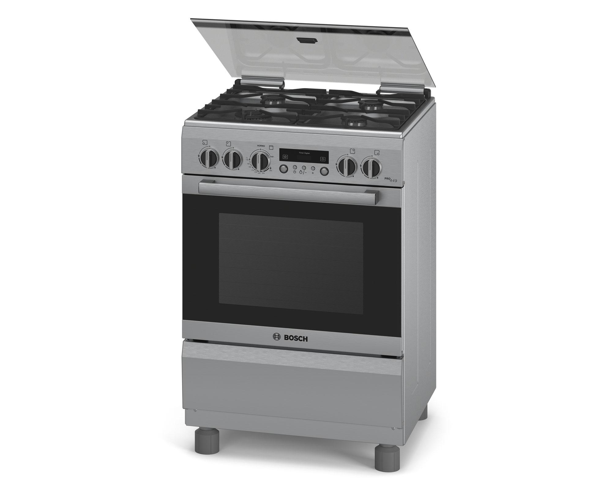 Cocina a gas 4 quemadores HSG45I20SE inox Bosch.-0