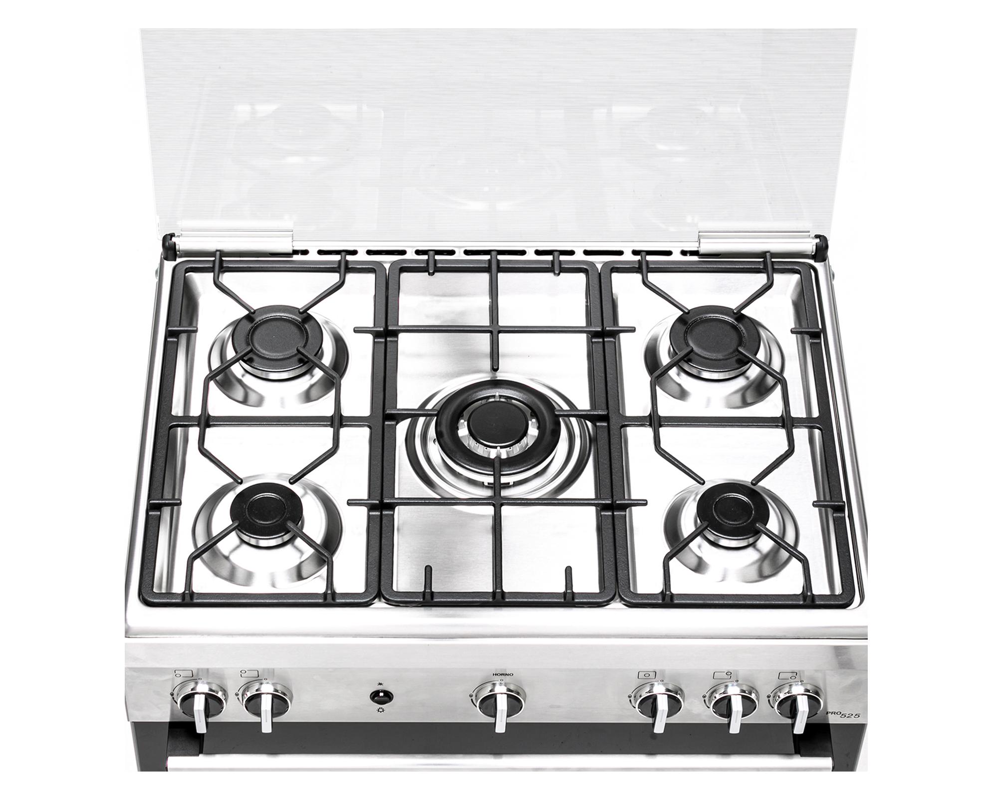 Cocina a gas 5 quemadores HSK14I24SE inox Bosch.-11