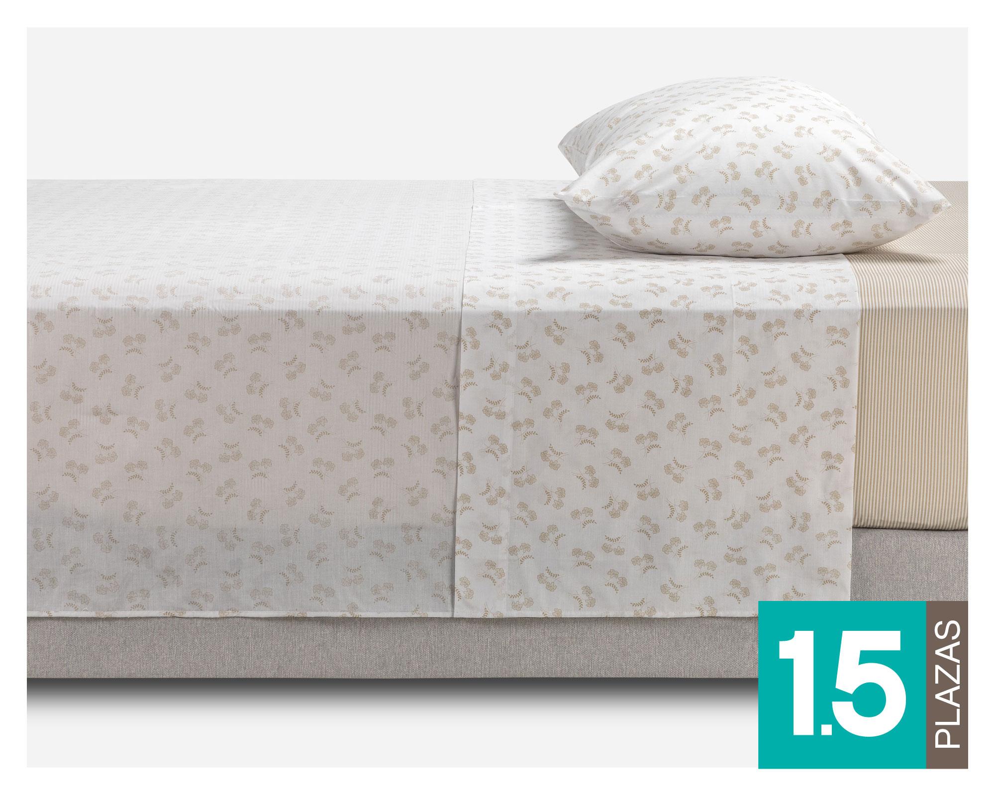 Juego de sábanas 1.5 plazas 180H Miniprint flora Rosen.-0