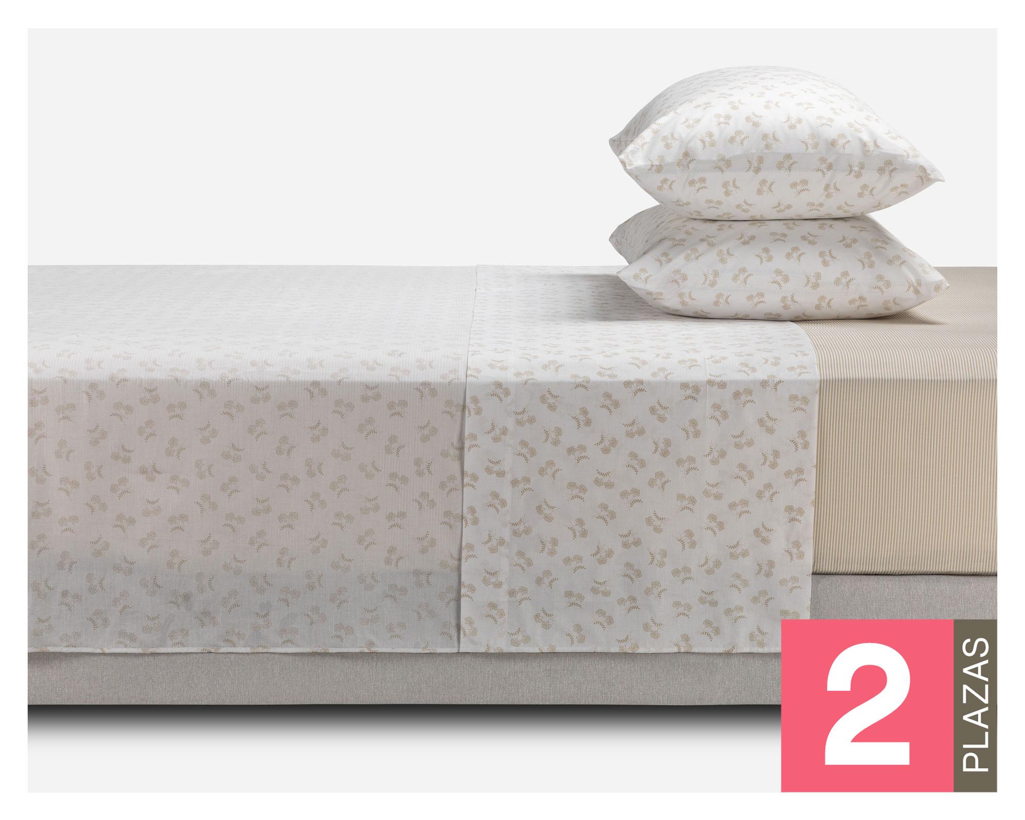 Juego de sábanas 2 plazas 180H Miniprint flora Rosen.-0