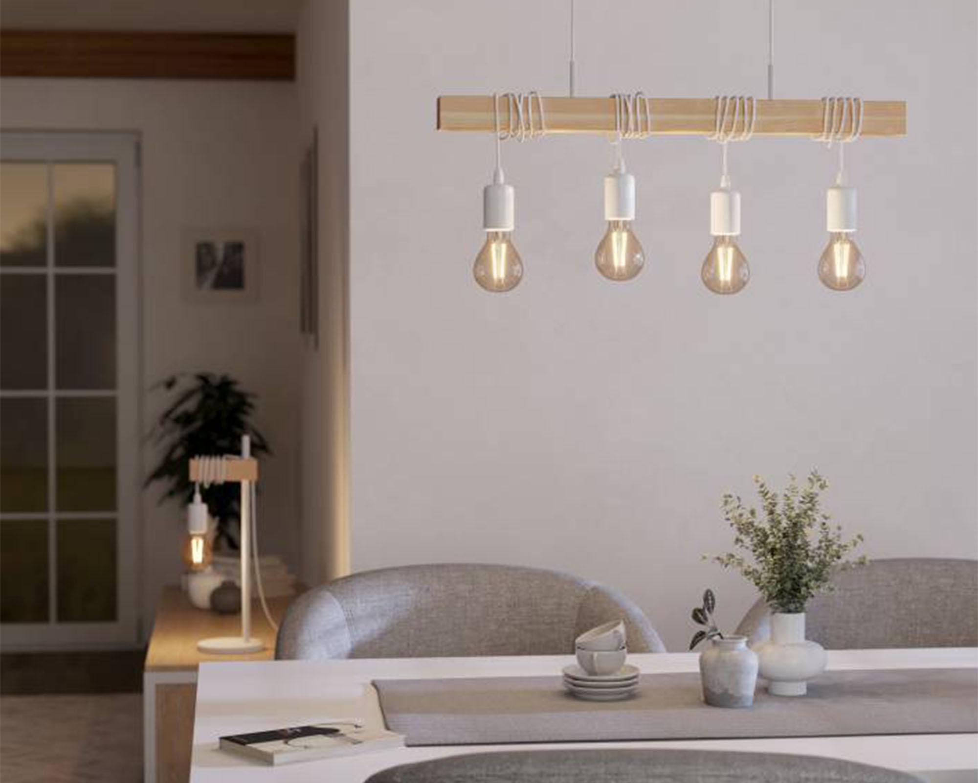 Lámpara colgar 4L E27 Townshend blanco Eglo-2