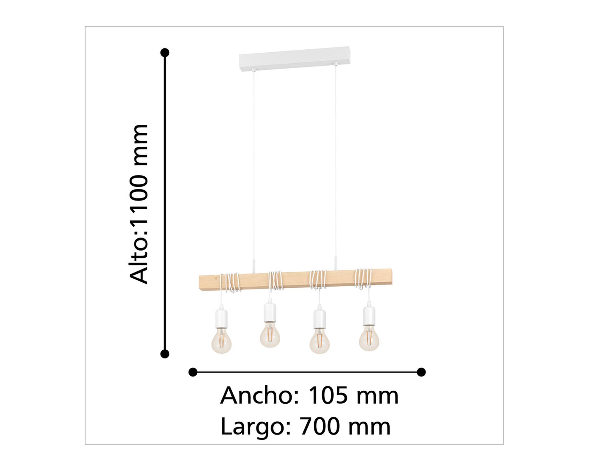 Lámpara colgar 4L E27 Townshend blanco Eglo-3