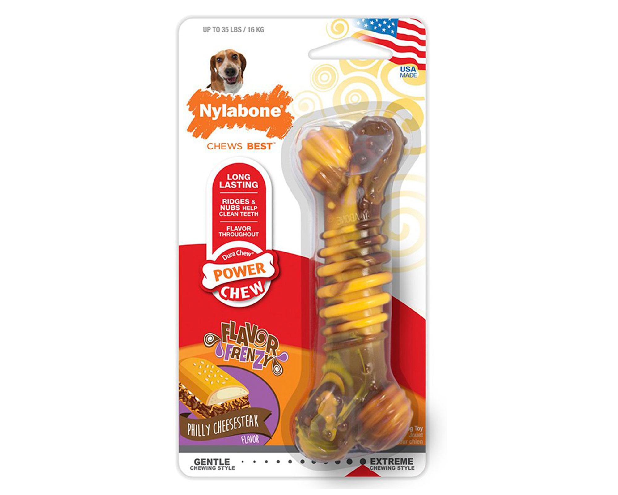 Hueso L Power chew queso filadelfia Nylabone.-1