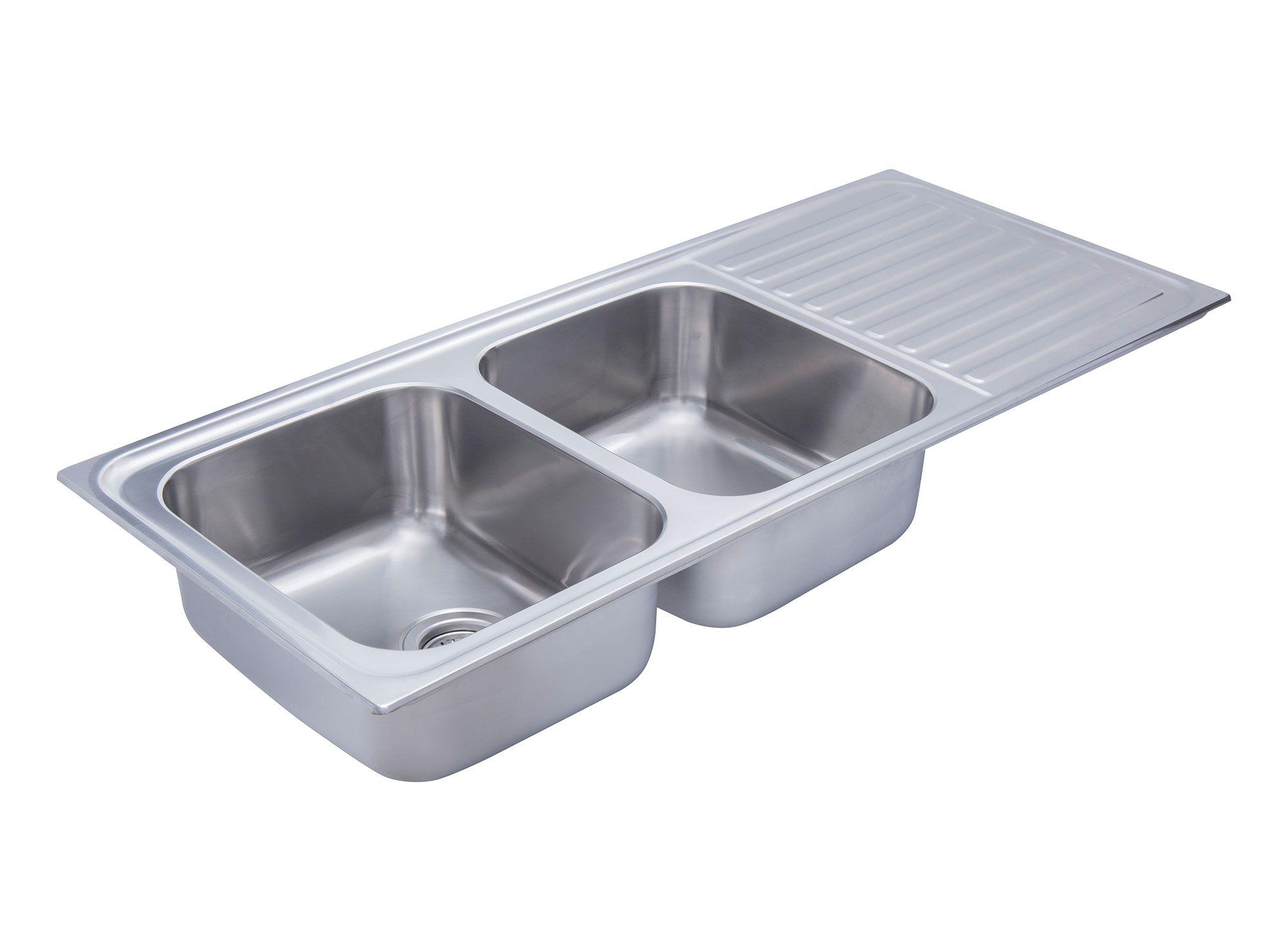 Lavaplatos doble empotrado izquierda Classic inox Teka-1