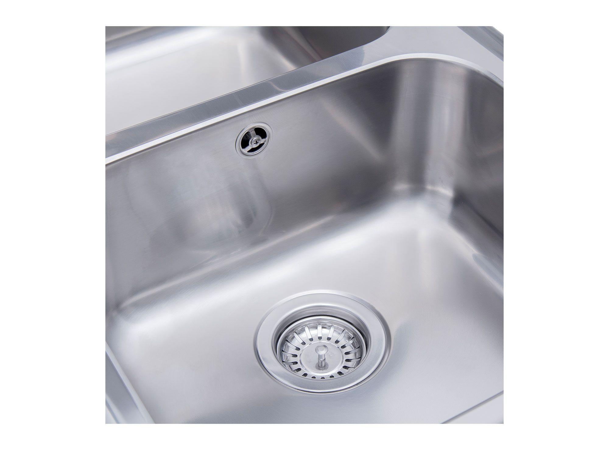 Lavaplatos doble empotrado izquierda Classic inox Teka-2