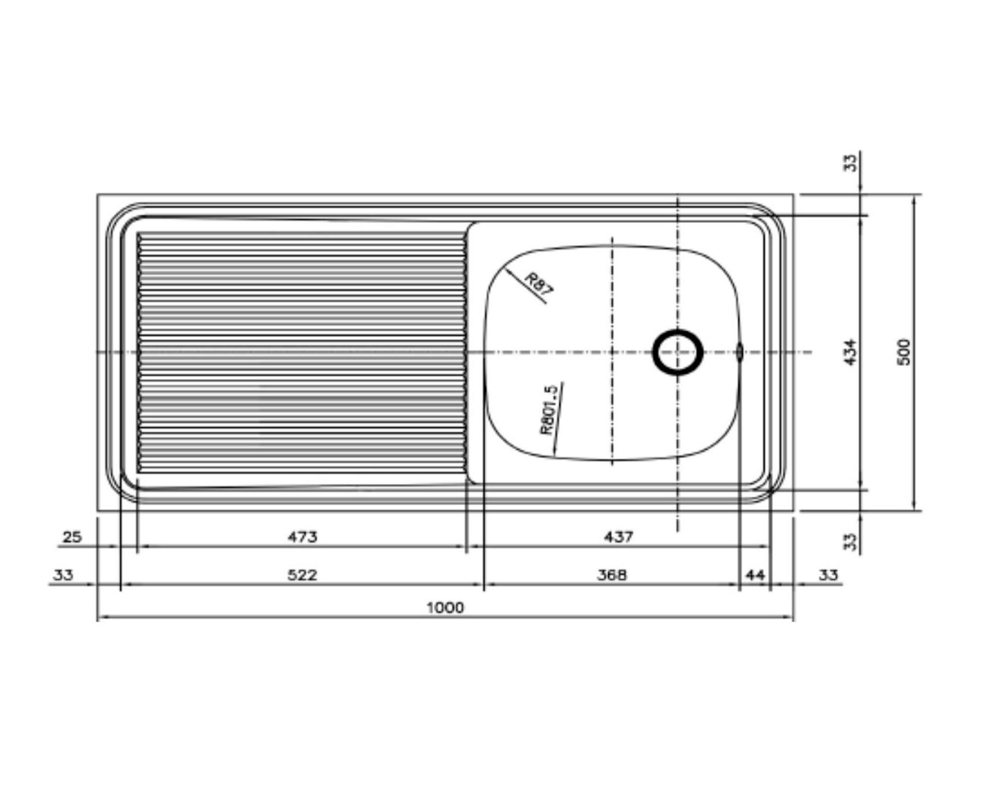 Lavaplatos 100.50 1C 1E I inox 14x100x50 cm-3