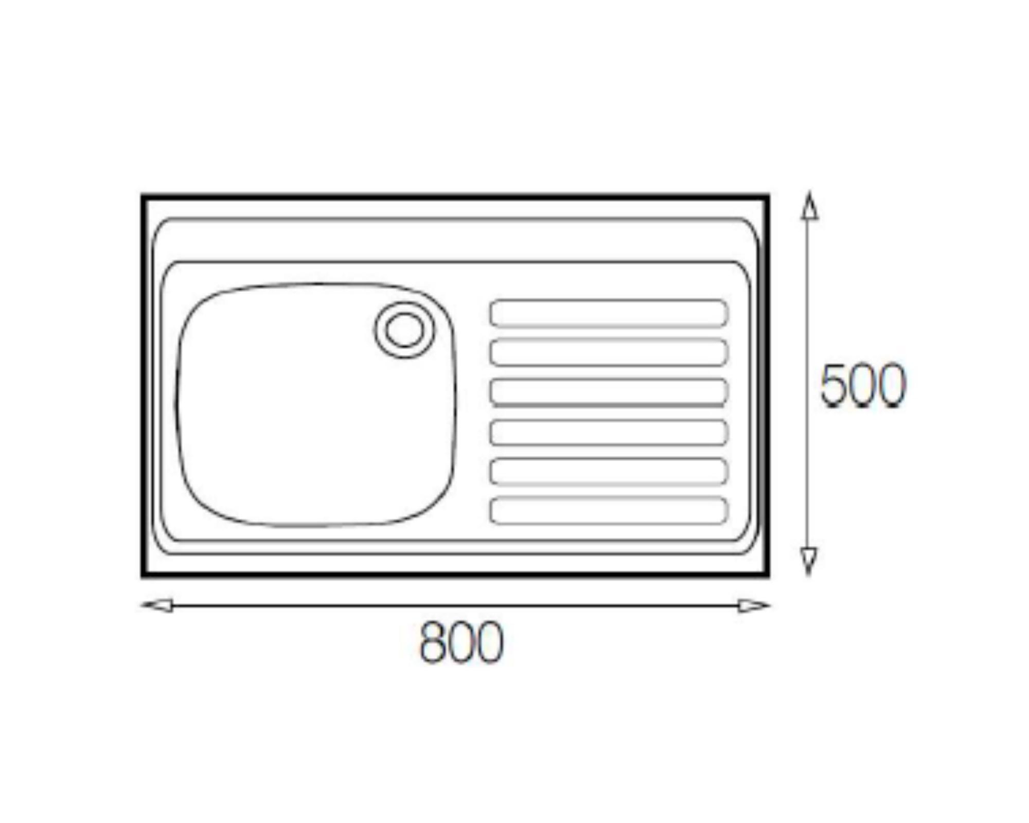 Lavaplatos 80.50 1C 1E D inox 14x80x50 cm-4