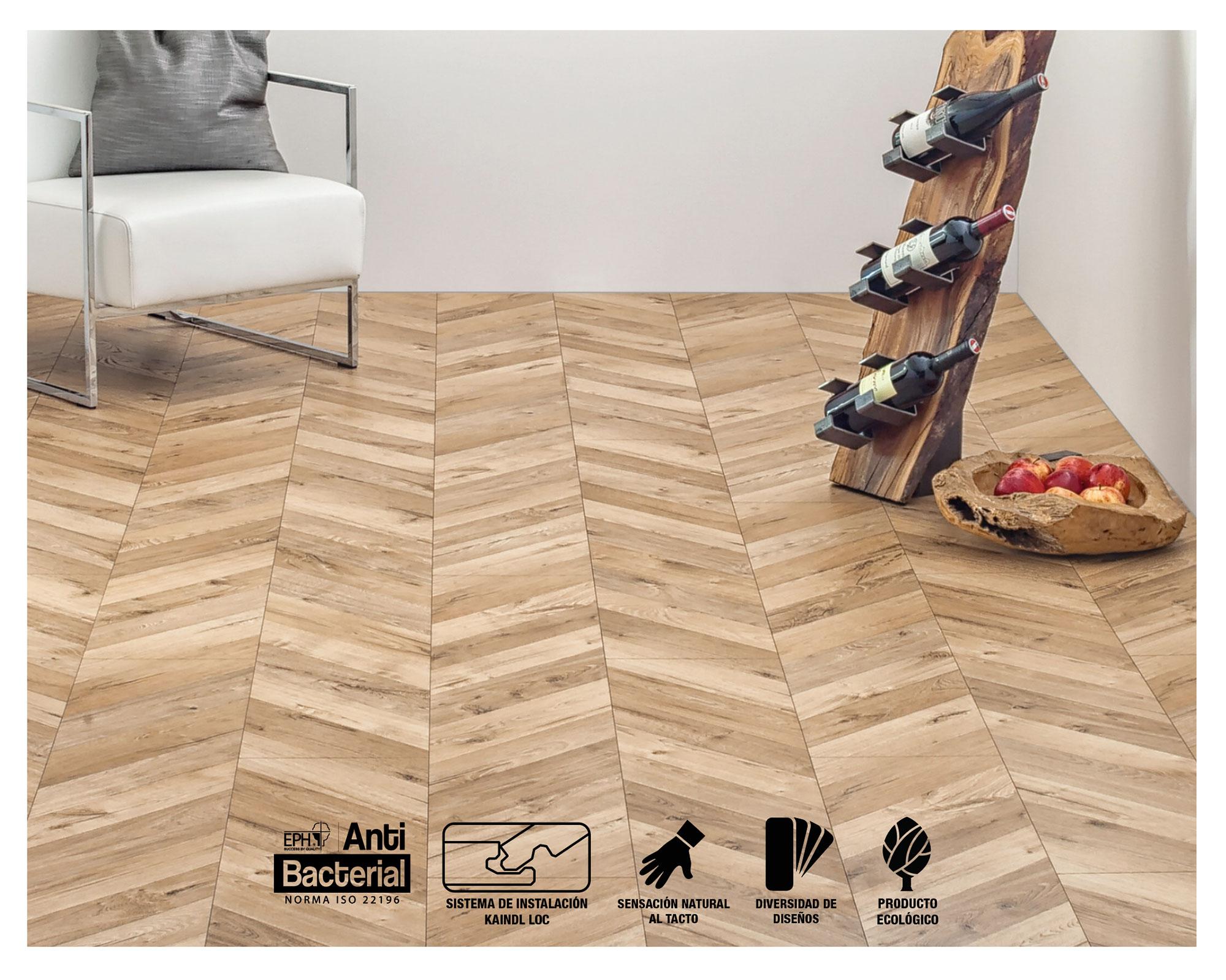 Piso flotante Natural Touch oak fortress roch 24.4x138.3 cm 8 mm 2.70 m2-3