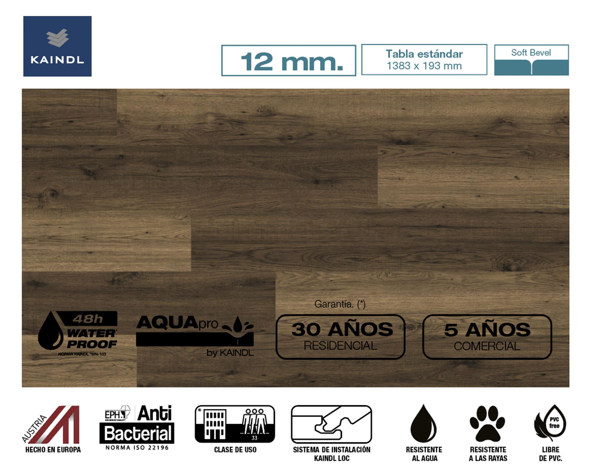 Piso flotante Aquapro Natural Touch hickory lowa 12 mm 1.6 m2-1