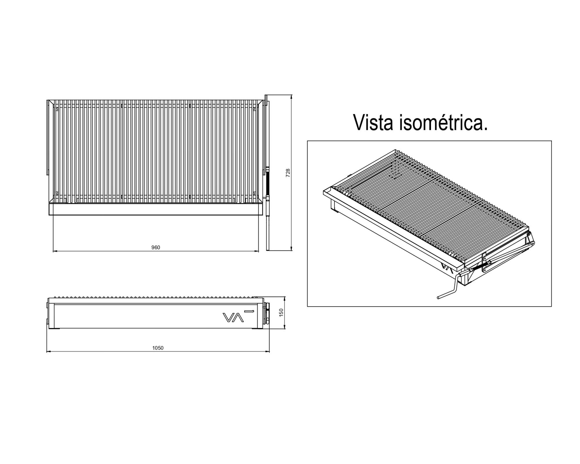 Parrilla quincho empotrable Clásica módulo V Varvacoa-2