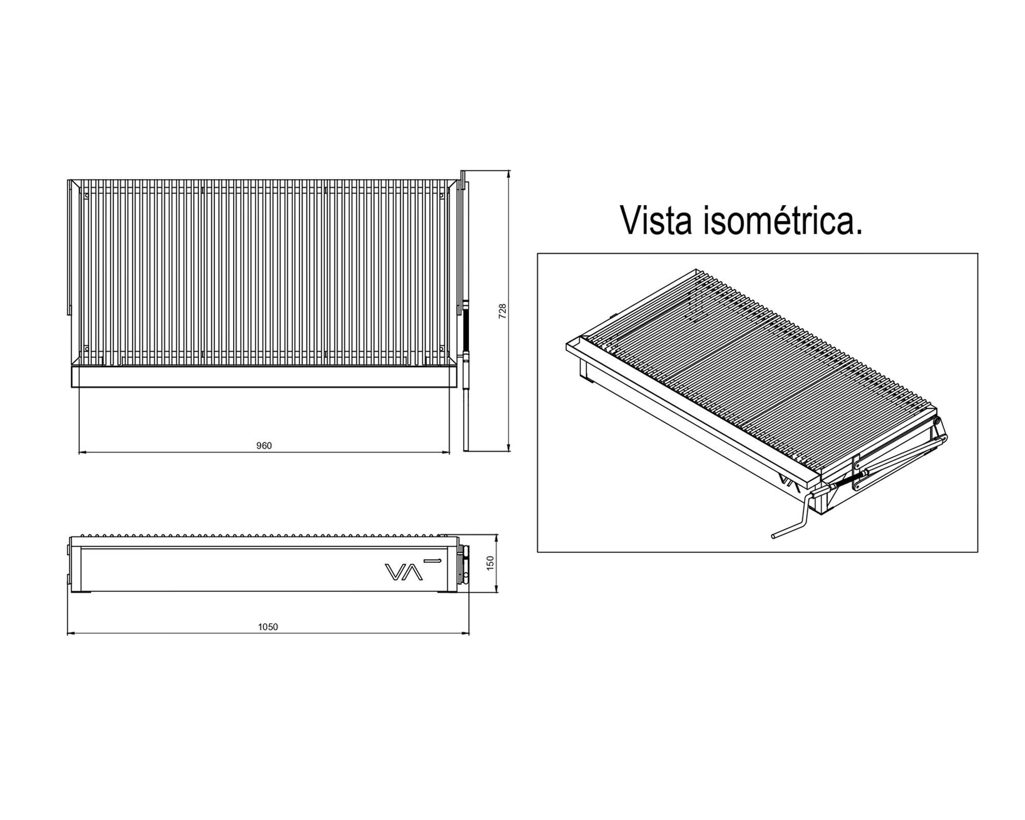 Parrilla quincho empotrable Clásica módulo barra Varvacoa-2