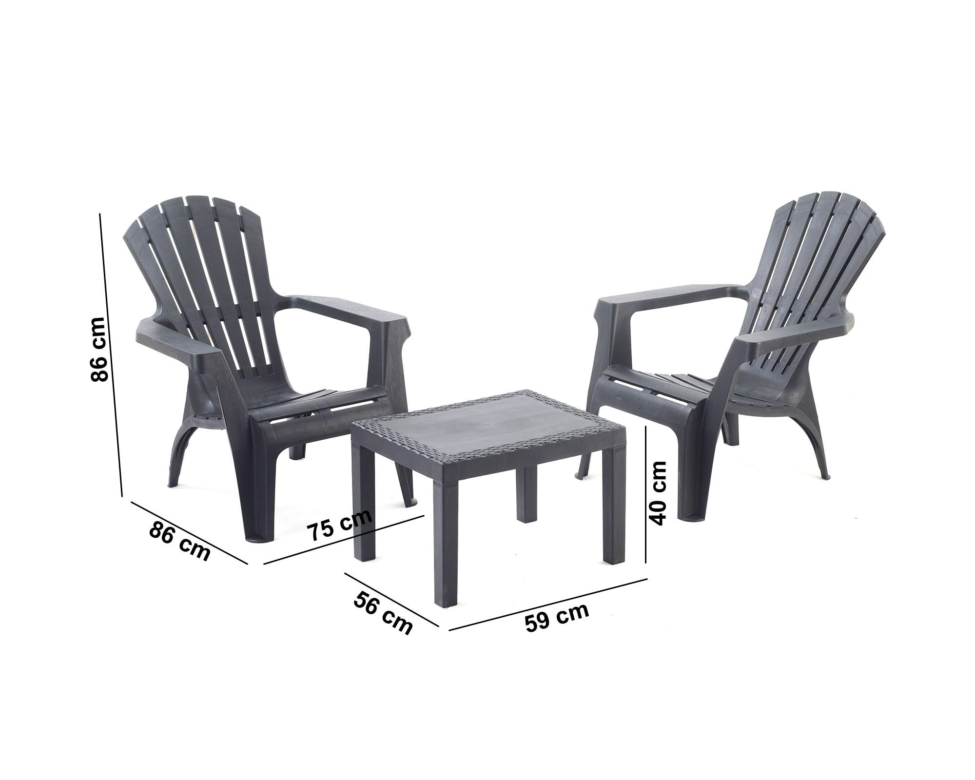 Set terraza 2 personas Trentino gris Progarden-1