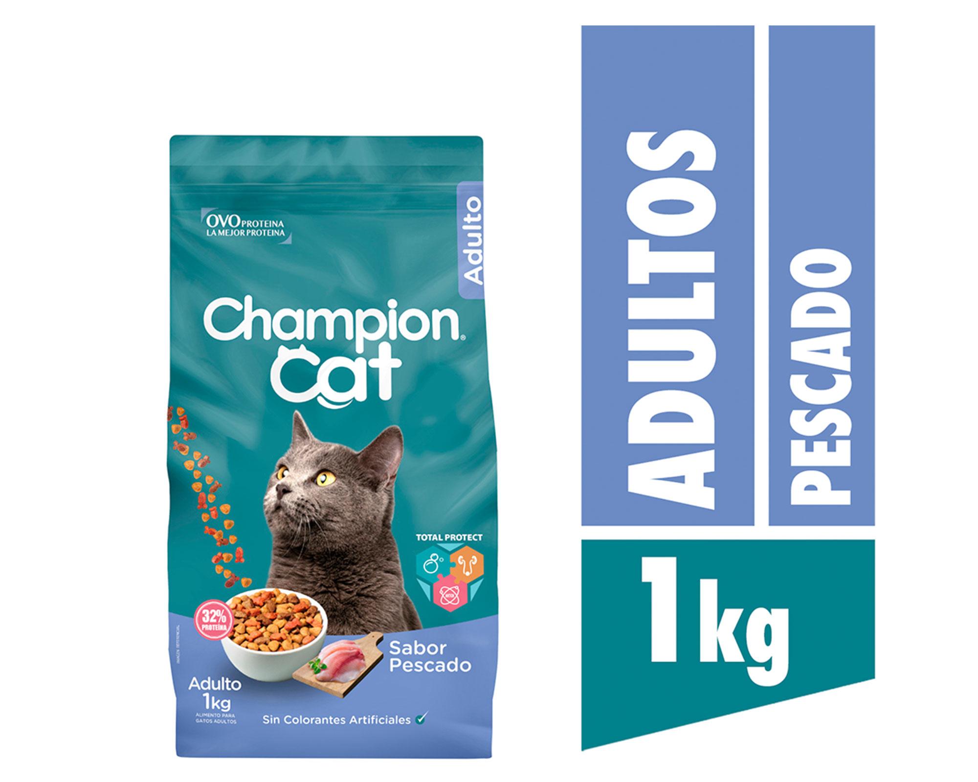 Alimento seco gatos 1 kg pescado Champion Cat.-1