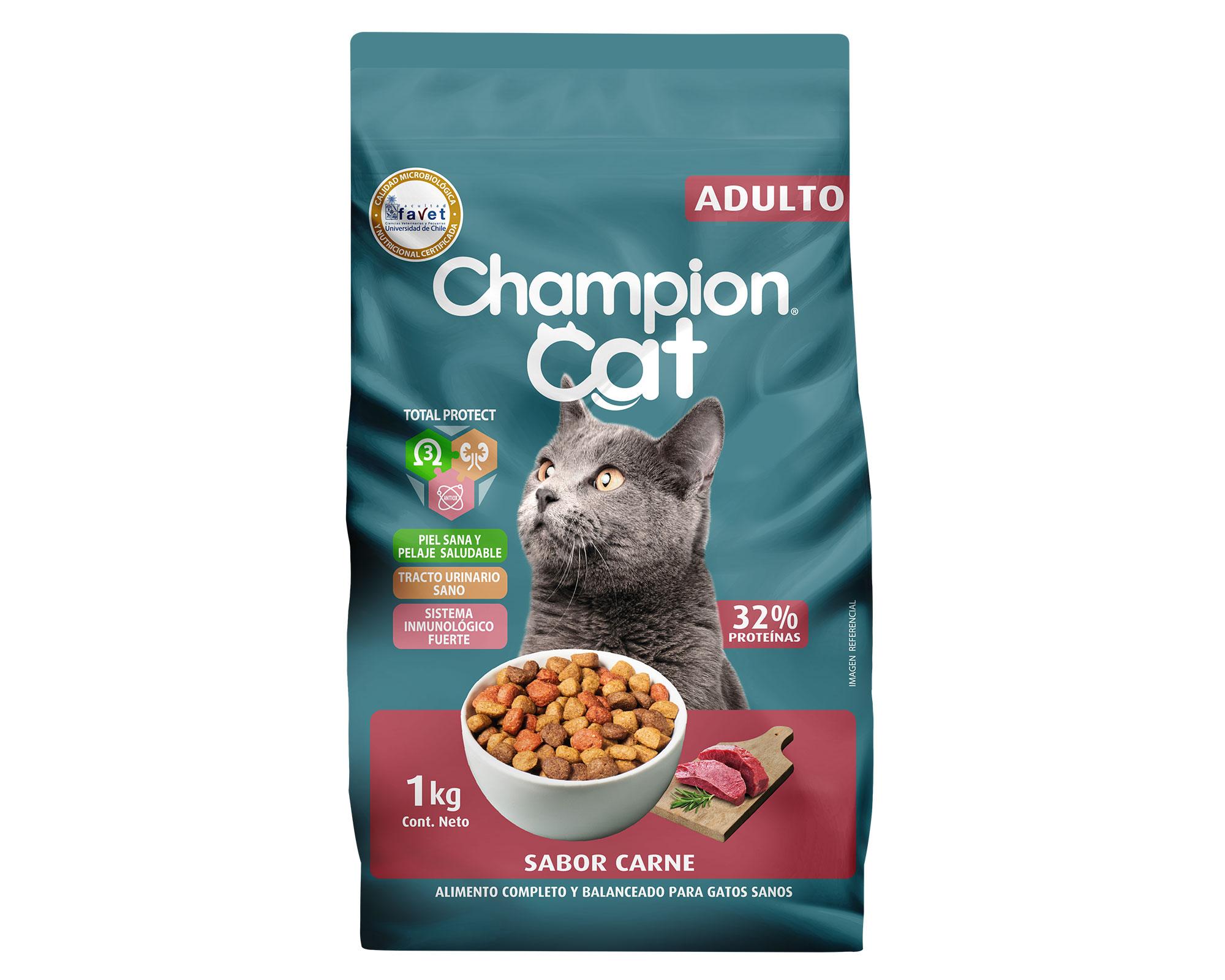 Alimento seco gatos 1 kg carne Champion Cat.-0