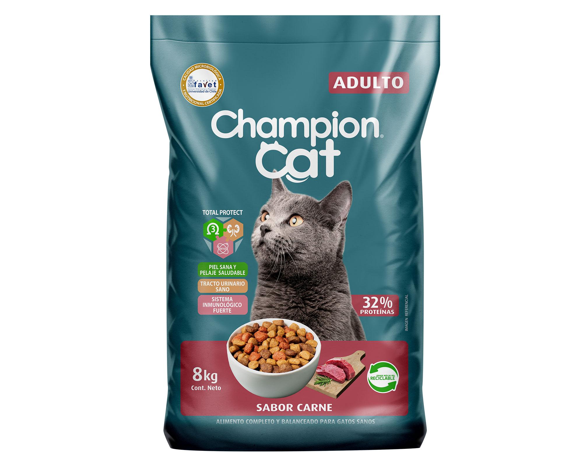 Alimento seco gatos 8 kg carne Champion Cat.-0