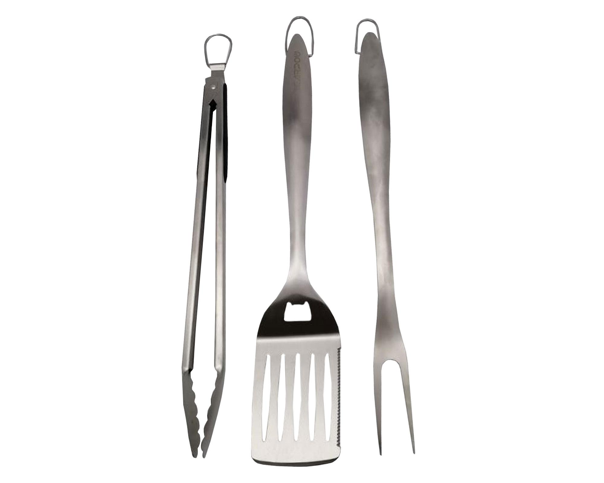 Set parrillero acero inoxidable 3 piezas-0