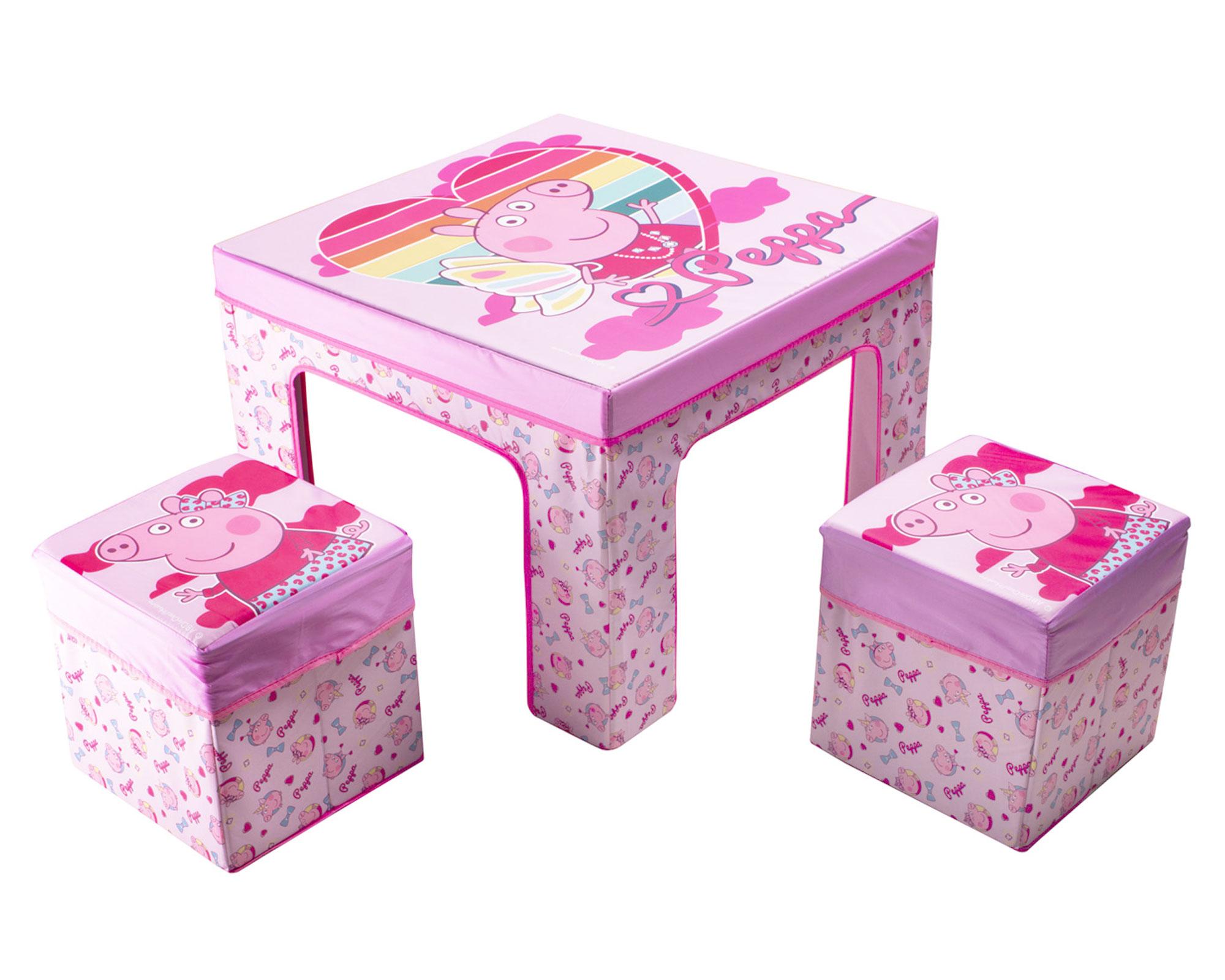 Mesa infantil + 2 pisos Peppa Pig-0