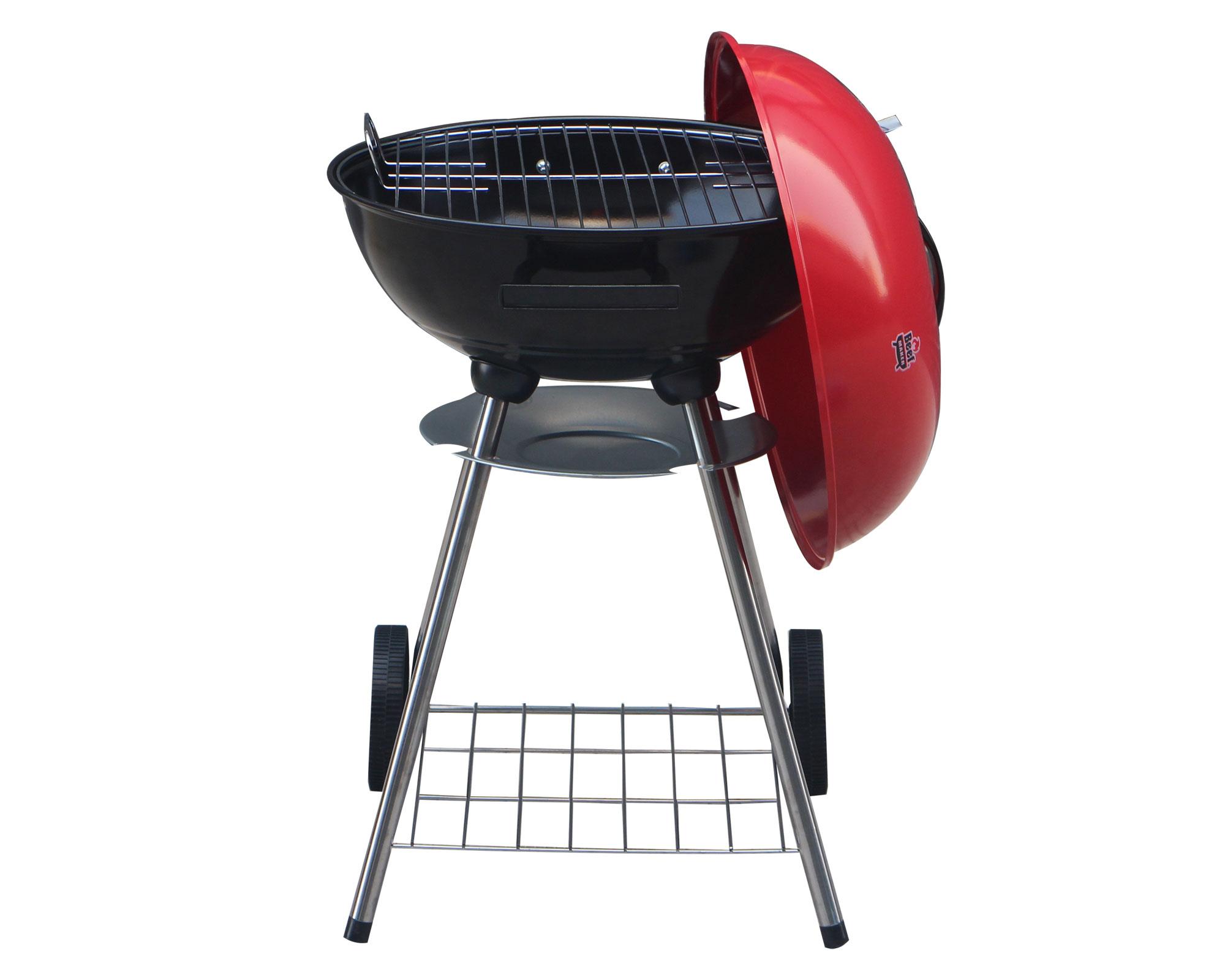 Parrilla a carbón Kettle rojo-3