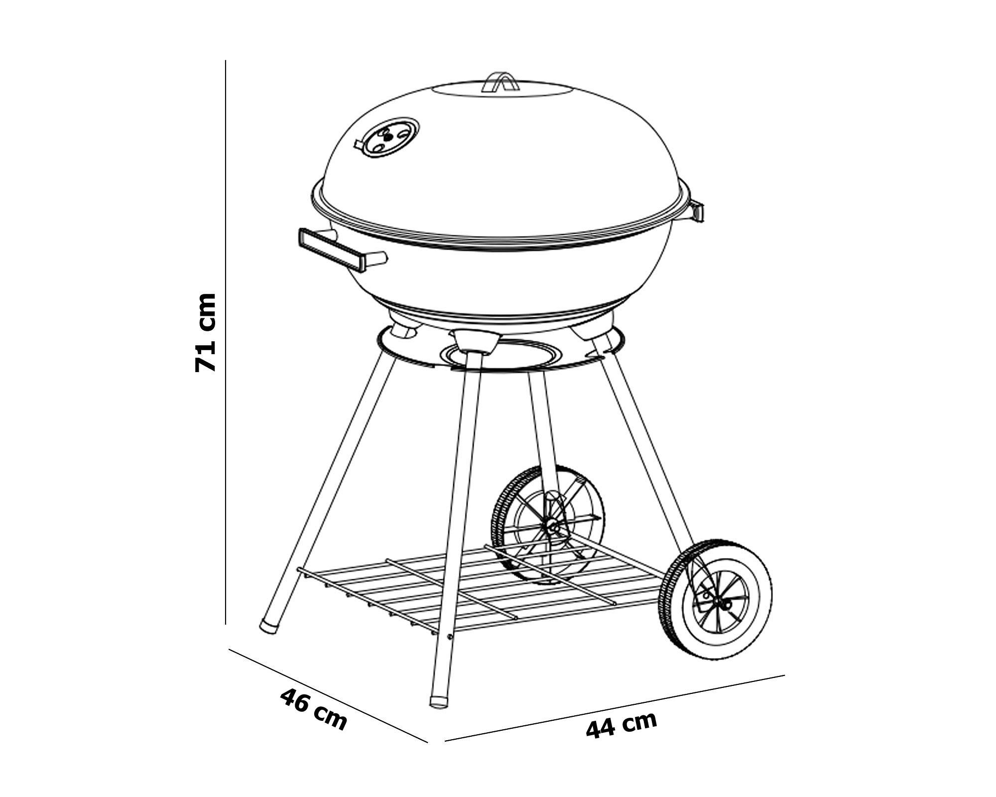 Parrilla a carbón Kettle rojo-8