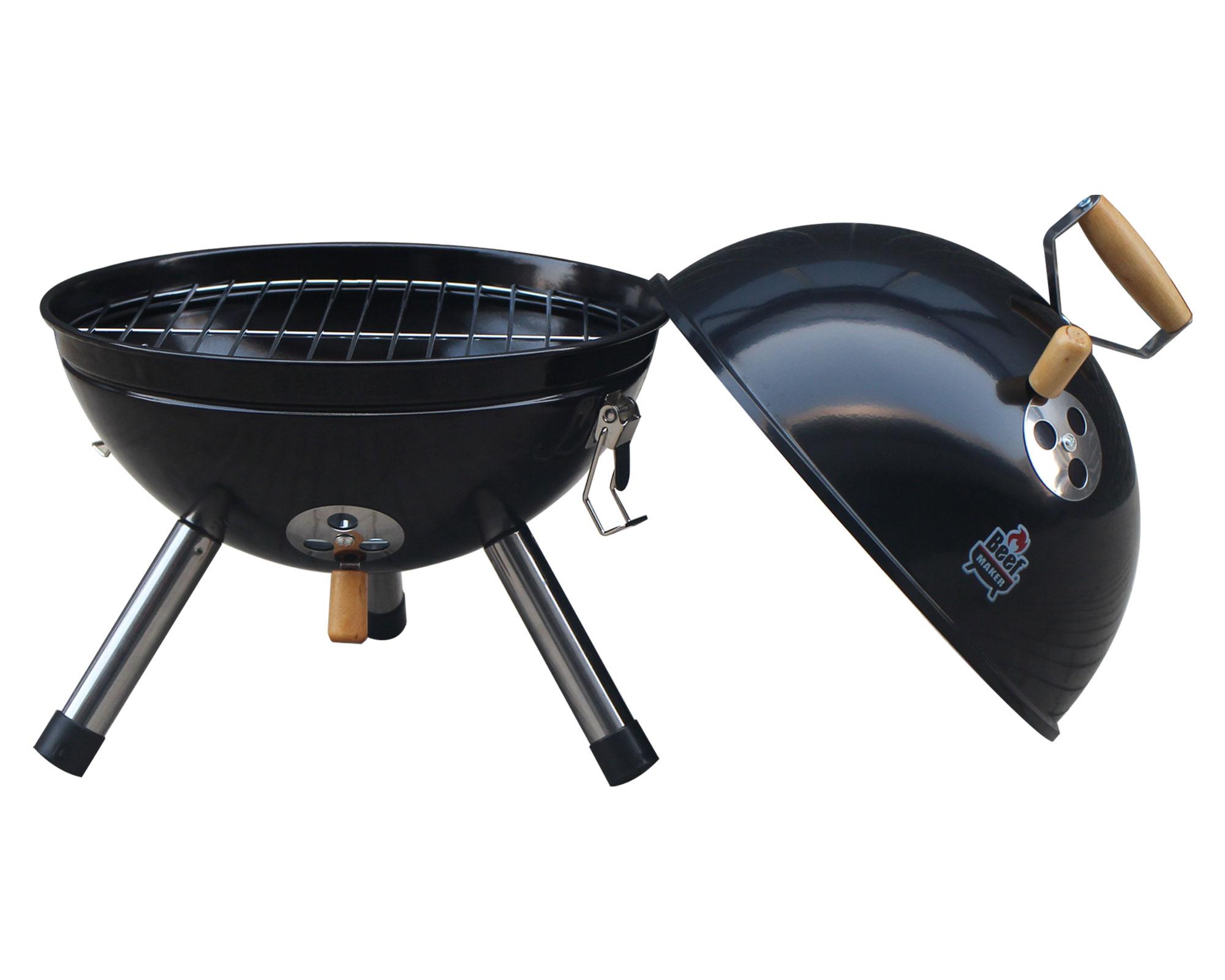 Parrilla a carbón portátil negro-3