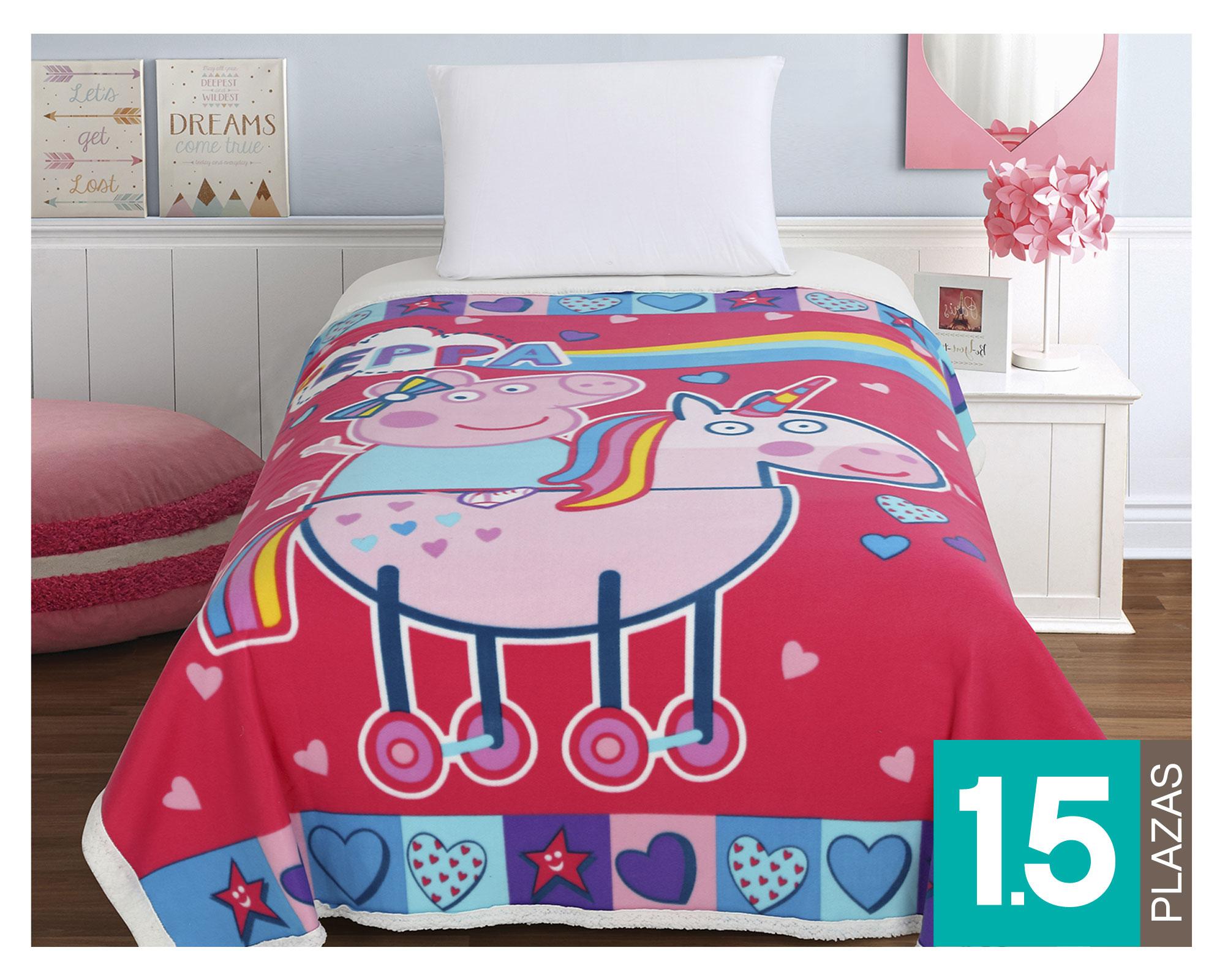 Frazada polar 1.5 plazas Sherpa Peppa Pig-0